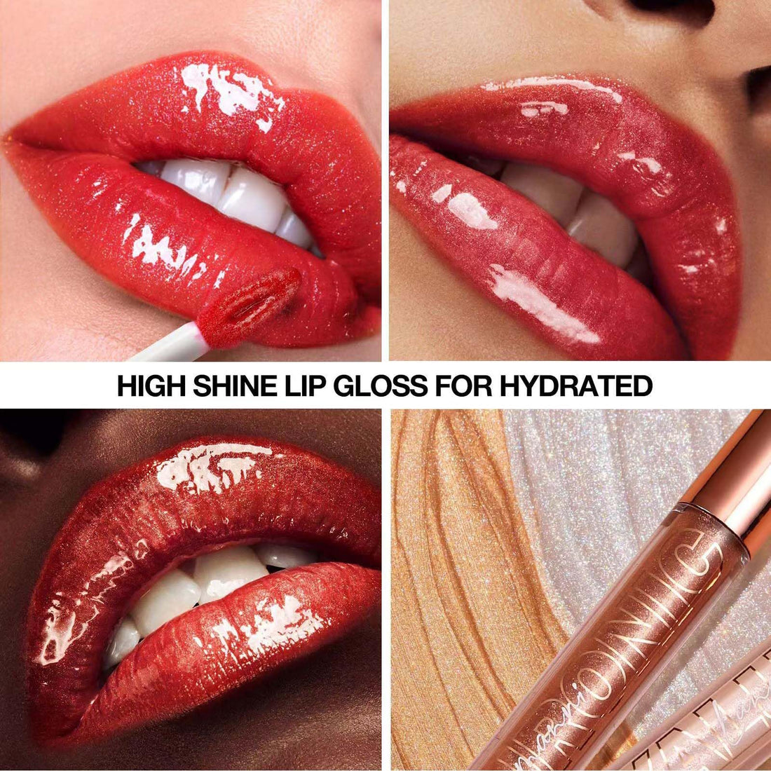 jelly Red Lip Gloss Lipstick Lip Plumper Gloss Tinted Glitter Lipgloss Teens Moisturizing Lip Balm Lip Oil High Shine And Vegan Plumping Lip Gloss For Women Girls Long-Lasting Dry Lip Care (04 #)