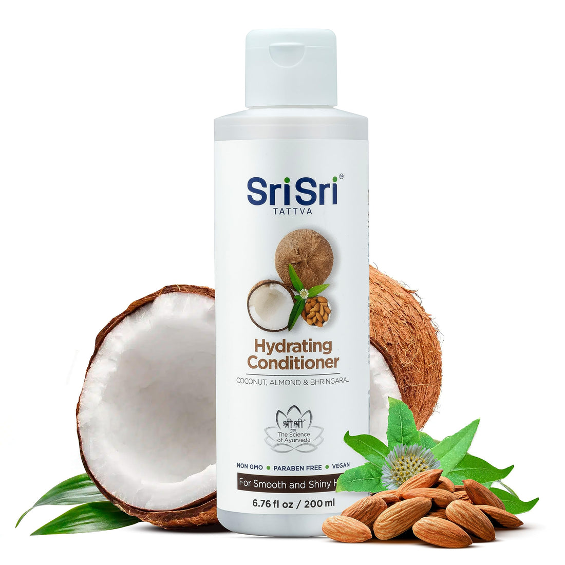 SRI SRI TATTVA Hydrating Conditioner for Smooth and Shiny Hair – Ayurvedic Hair Conditioner with Bhringraj and Aloe Vera to Restore Hair Shine and Moisture – Natural Hair Care Treatment (200 ml)
