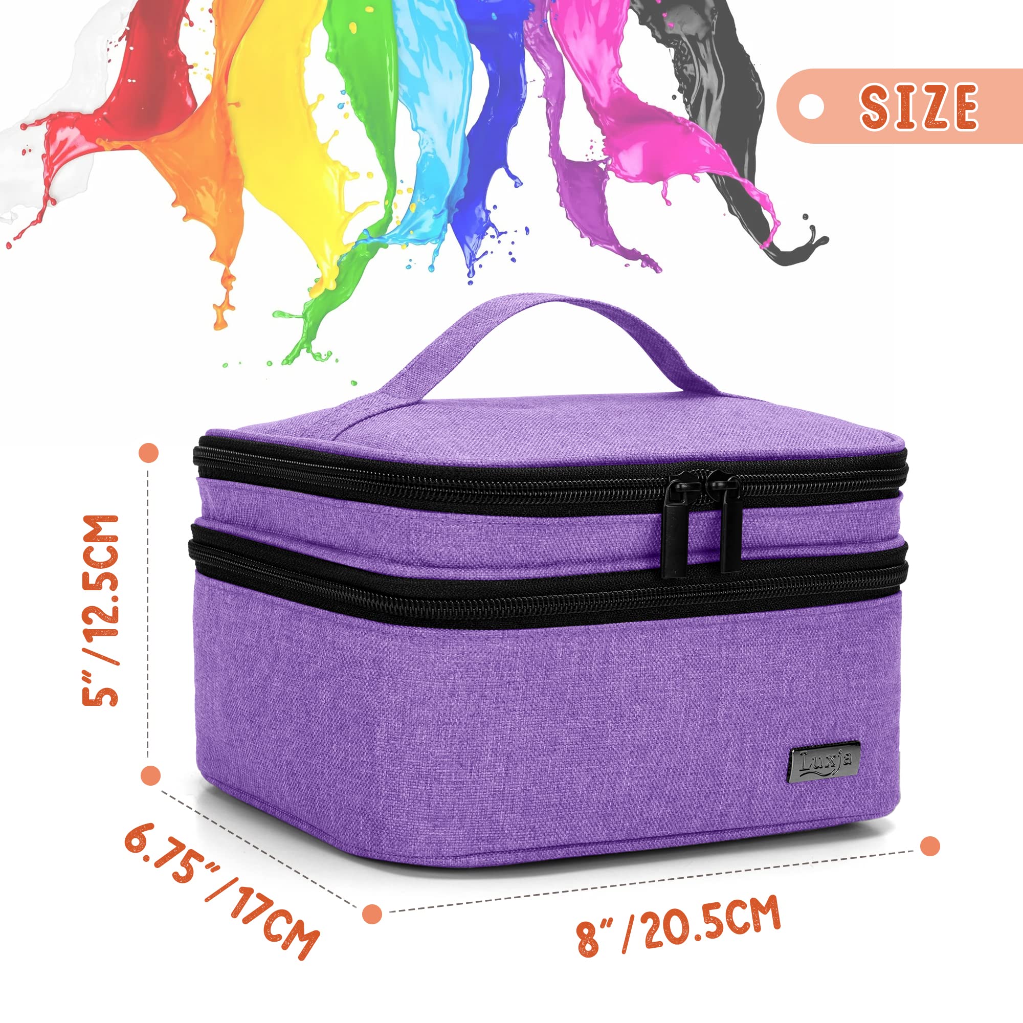 LUXJA Nail Polish Carrying Case - Holds 20 Bottles (15ml - 0.5 fl.oz), Portable Organizer Bag for Nail Polish and Manicure Set, Purple