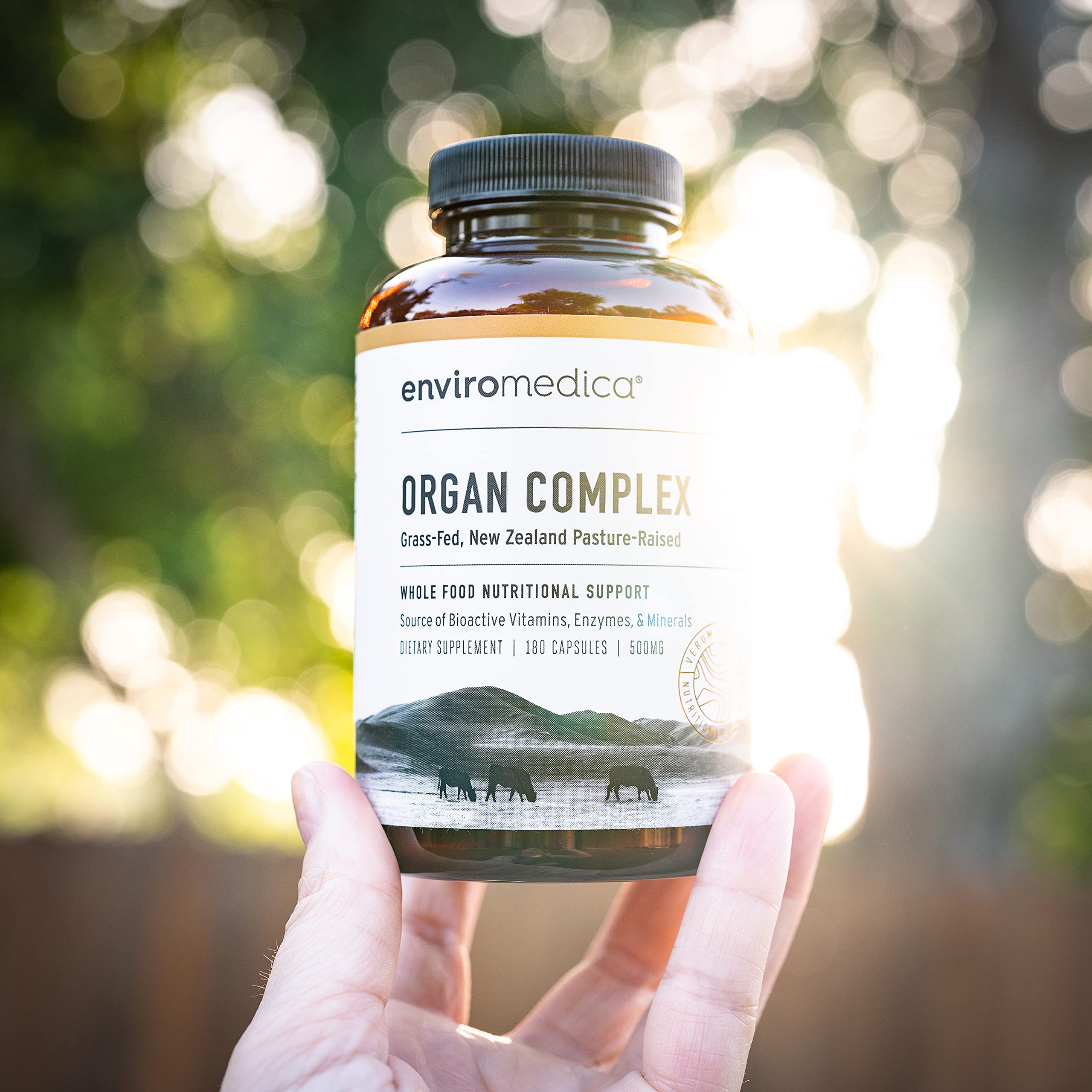 Enviromedica Grass-Fed Organ Complex: Freeze-Dried Beef Liver, Kidney, Heart, and Pancreas (180 ct)