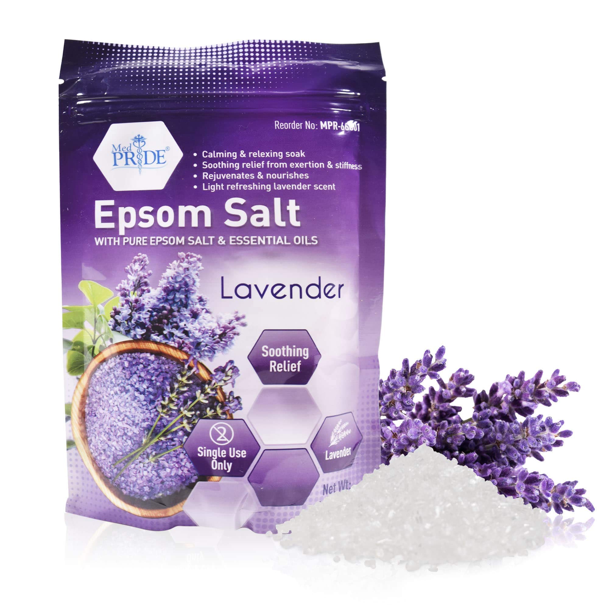 MED PRIDE Epsom Salt Foot Soak for Pain Relief, Bath Soak for Sore Muscles with Spearmint and Menthol Essential Oils, Soaking Salts, 19.2oz