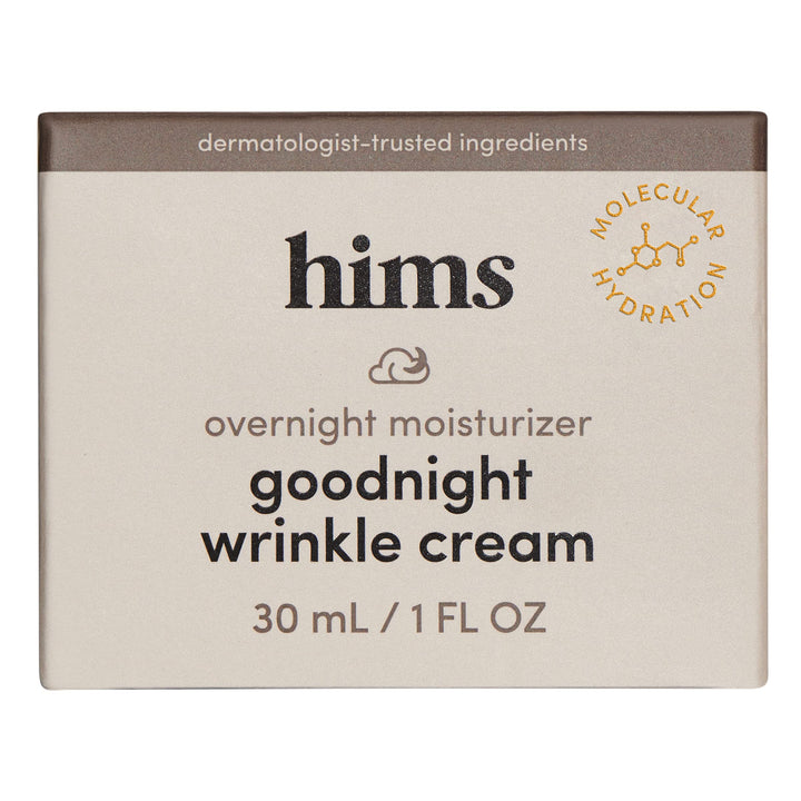 hims Goodnight Wrinkle Cream for Men - Hydrating Men's Face Moisturizer with Hyaluronic Acid, Shea Butter & Caffeine - Reduces Wrinkles While You Sleep - 1 fl oz