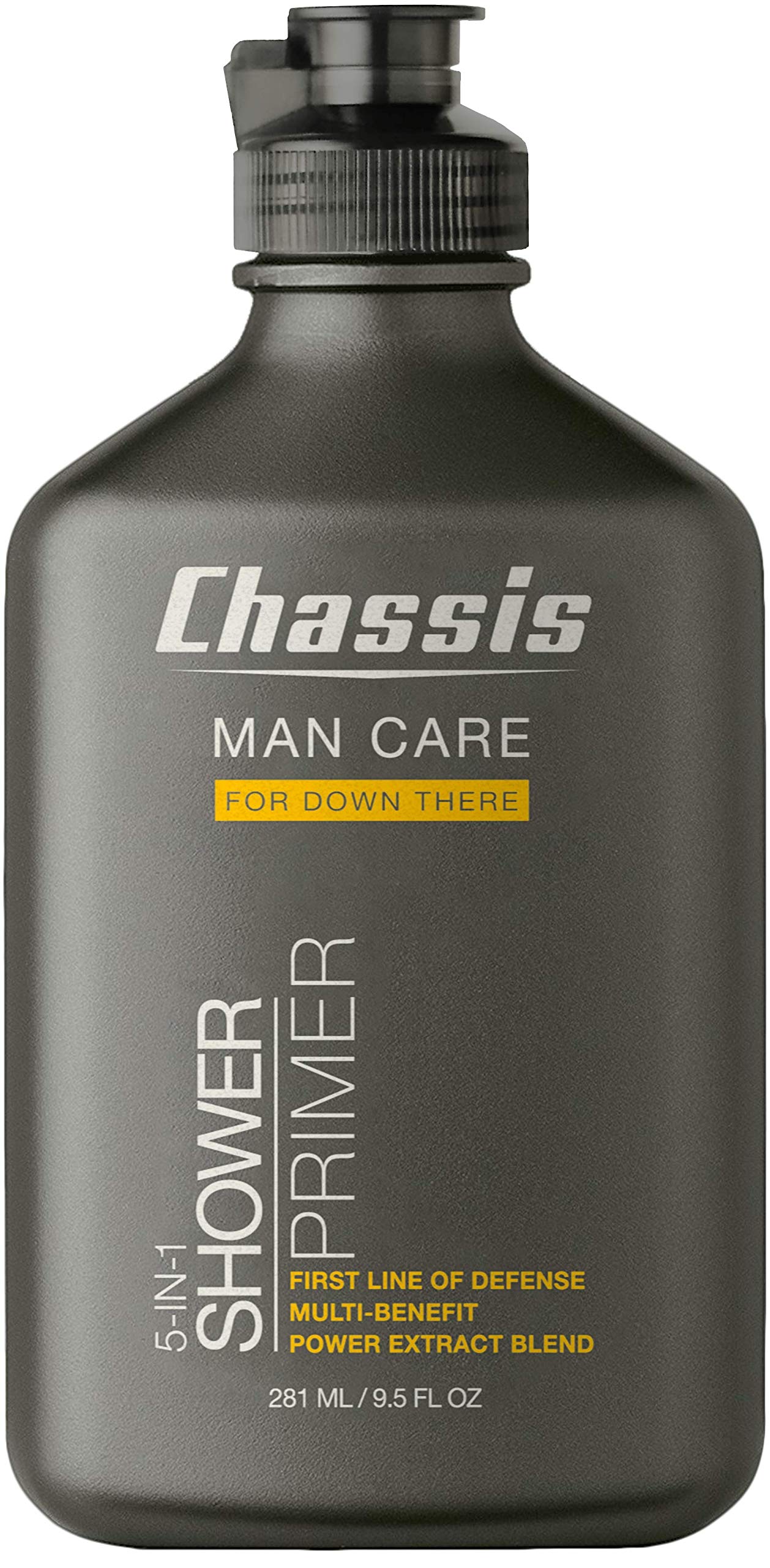 Chassis 5-in-1 Shower Primer Body Wash for Men, Anti-Chafing Shower Gel, Deep-Cleansing, Eliminates Odor, Moisturizes Skin, Softens Body Hair
