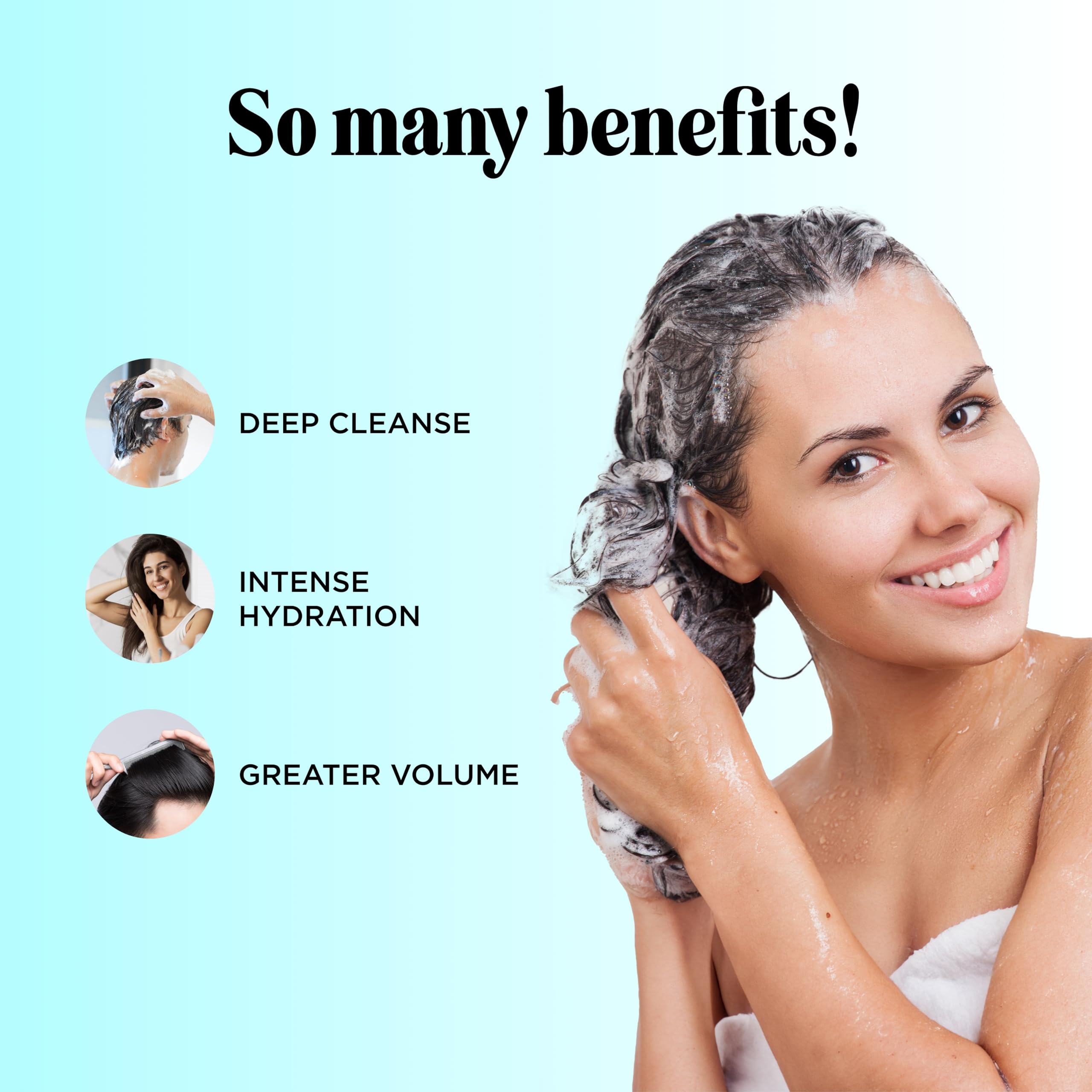 Rosemary Biotin Shampoo and Conditioner Set - Volumizing Shampoo and Conditioner for Thinning Hair for Women & Men with Nourishing B Vitamins - Color Safe Sulfate Paraben & Silicone Free (25 Fl Oz)