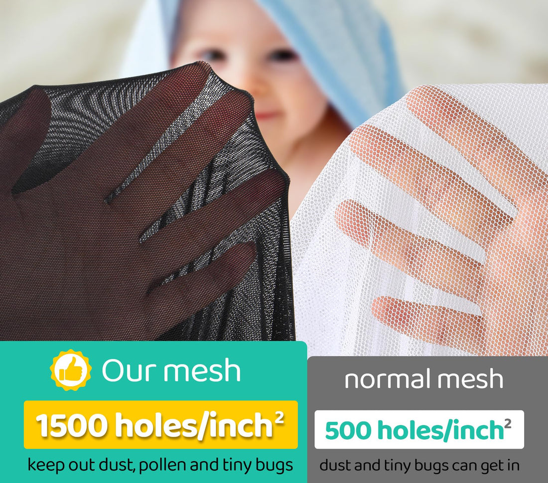 Stroller Mesh Shade Stroller Net Cover Baby Car Seat Carrier Shade-Ventilated and See Through Mesh