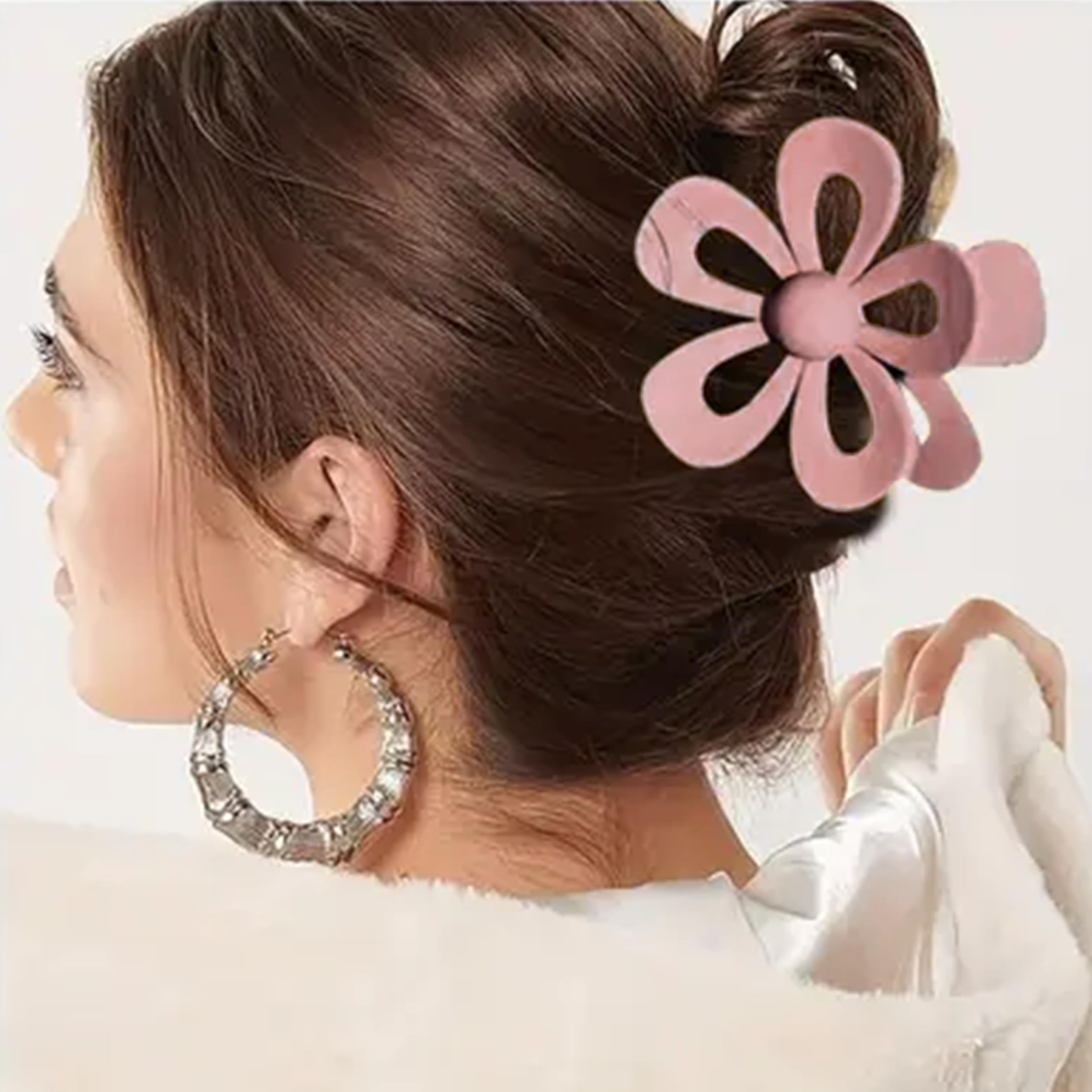 8PCS Flower Clips for Women, Thick Hair Accessories with Multi-Styles, Neutral Colors and Variety Pack, Ideal for Girls