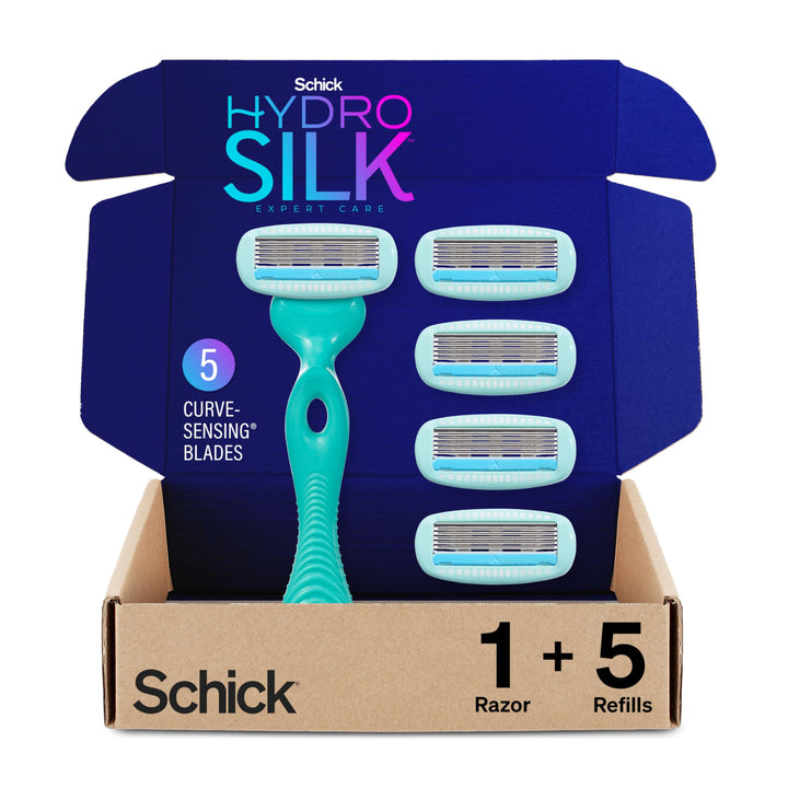 Schick Hydro Silk Sensitive Skin Razor for Women With 5 Moisturizing Razor Blade Refills