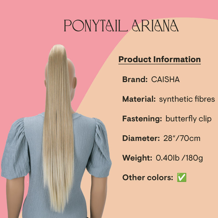 Prettyshop Hairpiece-Ponytail 27 Lightblond Mix # 26T613A H162: Prettyshop Hairpiece Ponytail Clip On Extension Long Hair Smooth Heat-Resisting 27 Lightblond Mix # 26T613A H162