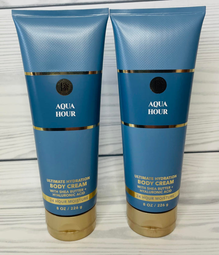 Bath & Body Works Aqua Hour Ultimate Hydration Body Cream 8 Ounces Pack of 2