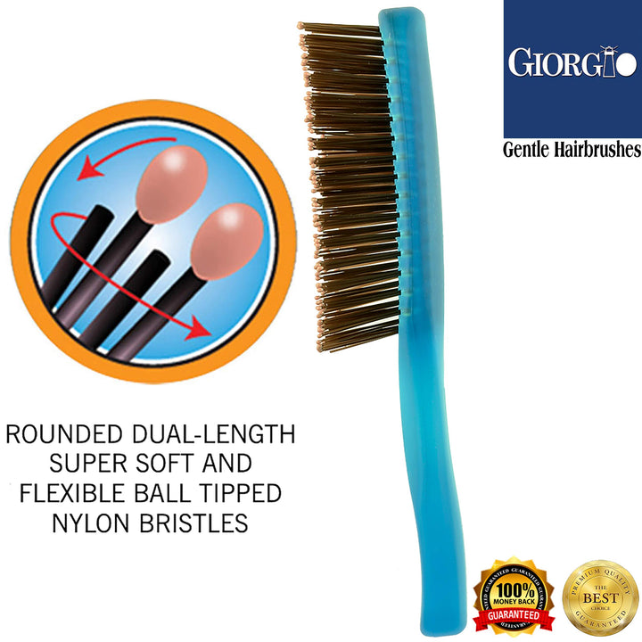 Giorgio Neon 2 Hair Brush, Blue, Small