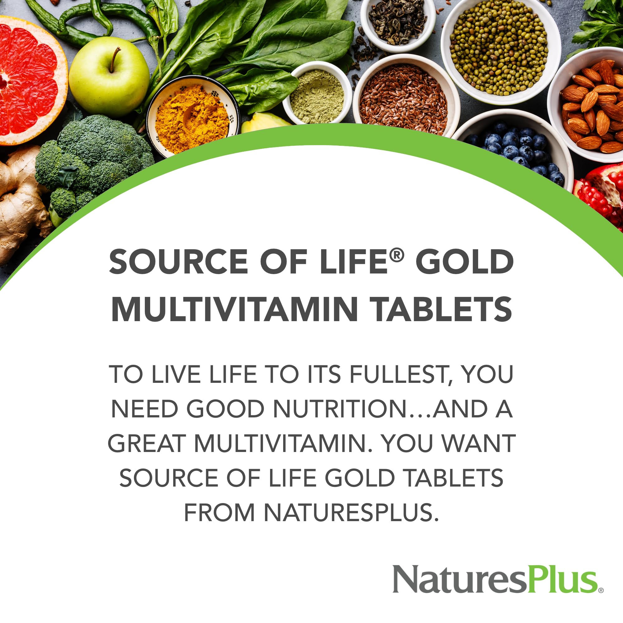 Natures Plus Source of Life Gold Multivitamin - 180 Tablets - Blood Support, Bone Support, Healthy Immune System - Includes Vitamins D3, B12, K2 & Over 120 Whole Food Nutrients - 60 Servings