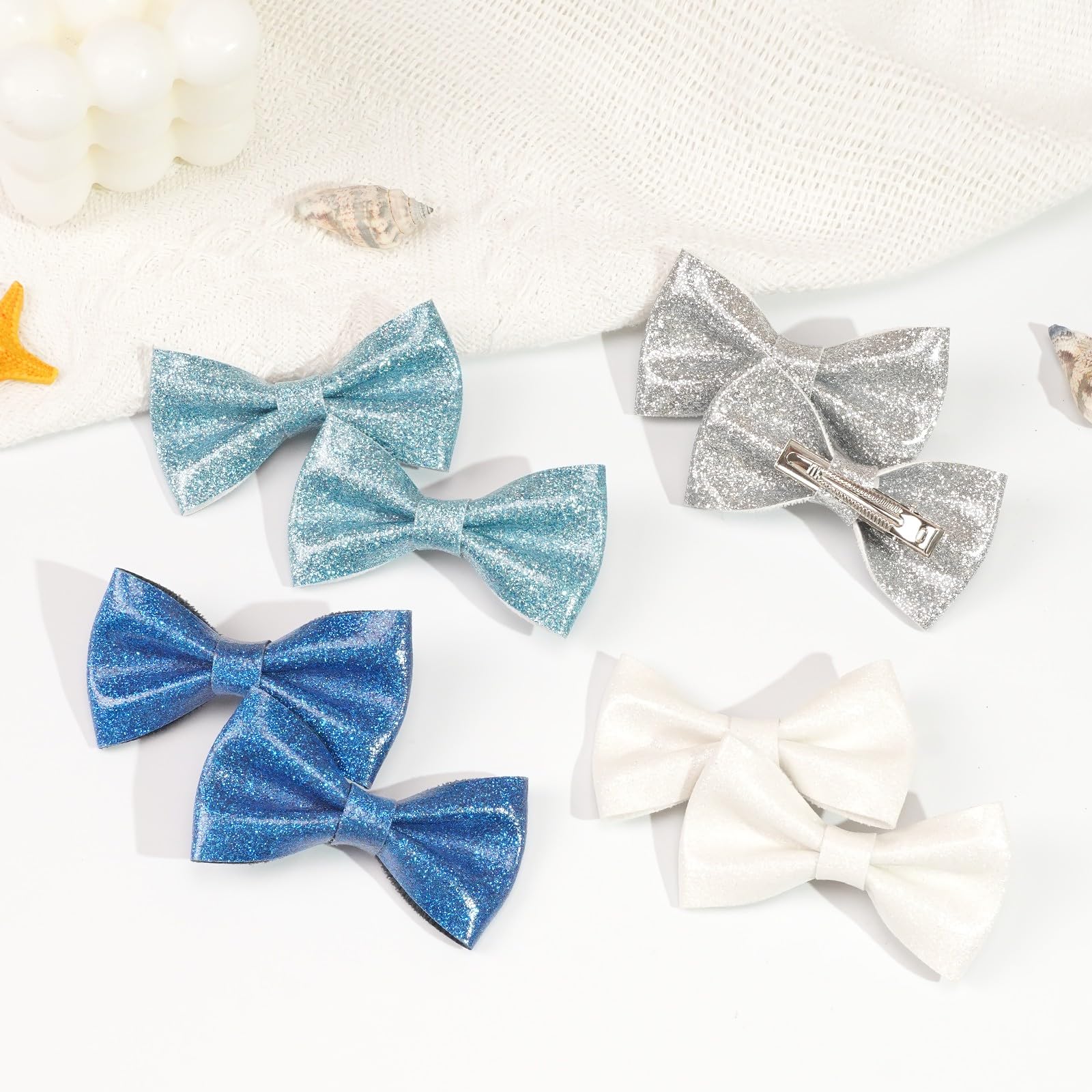 DeD 30 Pcs 3 Glitter Hair Bows for Girls Sparkly Sequin Bows with Alligator Clips Colorsful Hair Bows Clips for Toddlers Kids Teens in Pairs