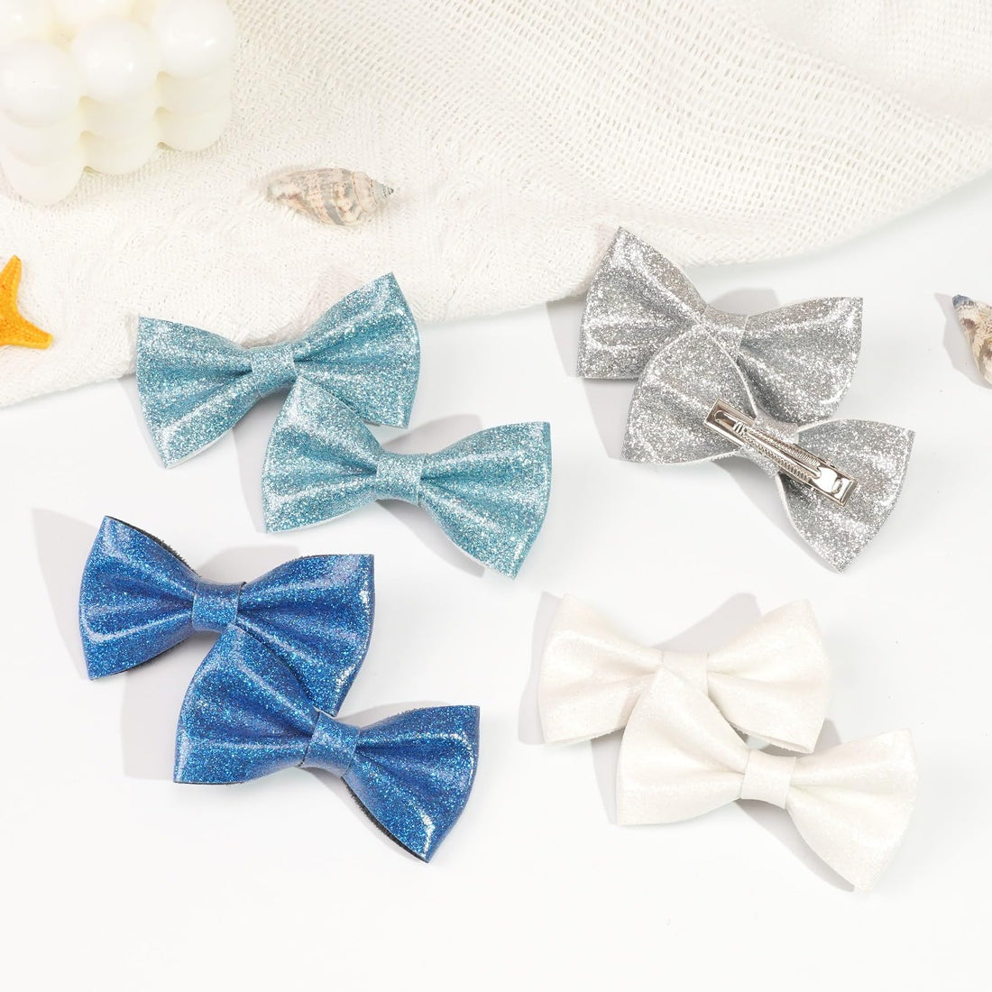 DeD 30 Pcs 3 Glitter Hair Bows for Girls Sparkly Sequin Bows with Alligator Clips Colorsful Hair Bows Clips for Toddlers Kids Teens in Pairs