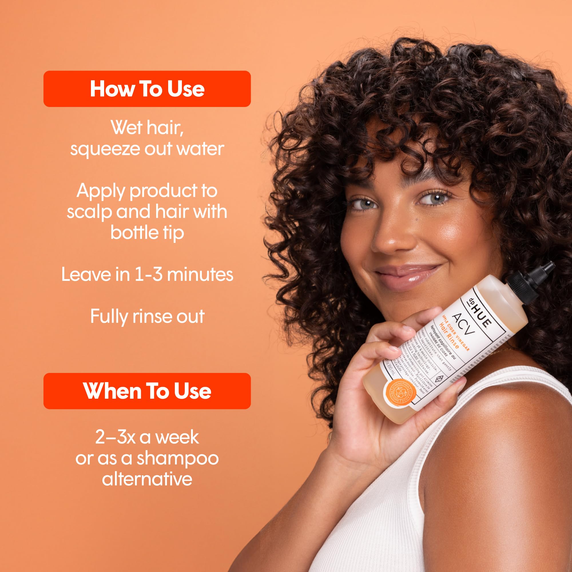 dpHUE Apple Cider Vinegar Hair Rinse - 8.5 oz, Pack of 2 - Shampoo Alternative, Scalp Cleanser & Post Workout Rinse - Removes Buildup & Sweat - Protects Natural Hair Oils