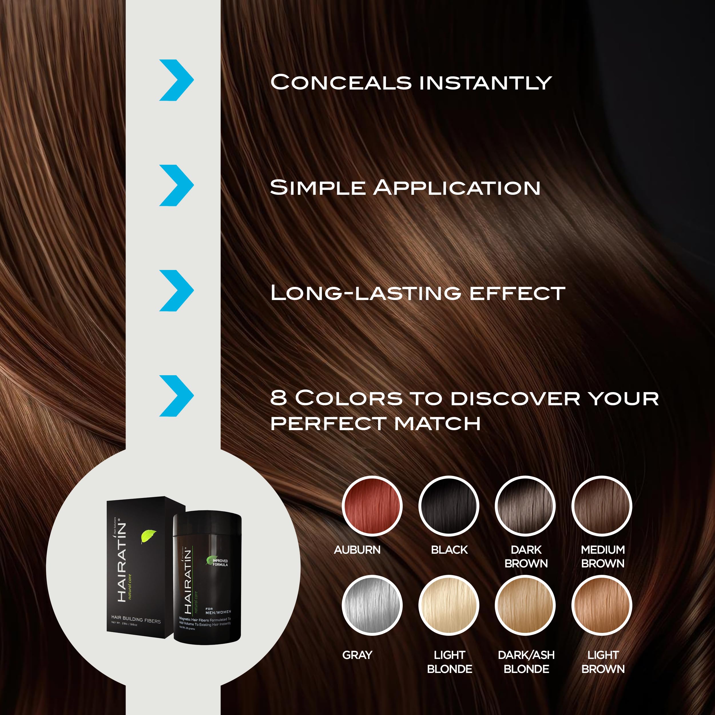 Hairatin Hair Building Fibers to Conceal Thinning Hair or Hair Loss Instantly for Men and Women 28 Grams Hairatin by re-evolution-BLACK