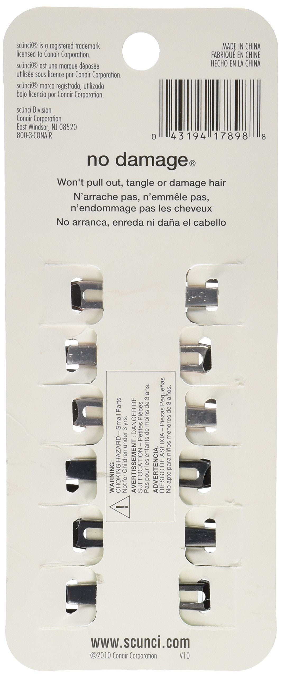 Scunci No Slip No Damage Snap Clips, 6 pk