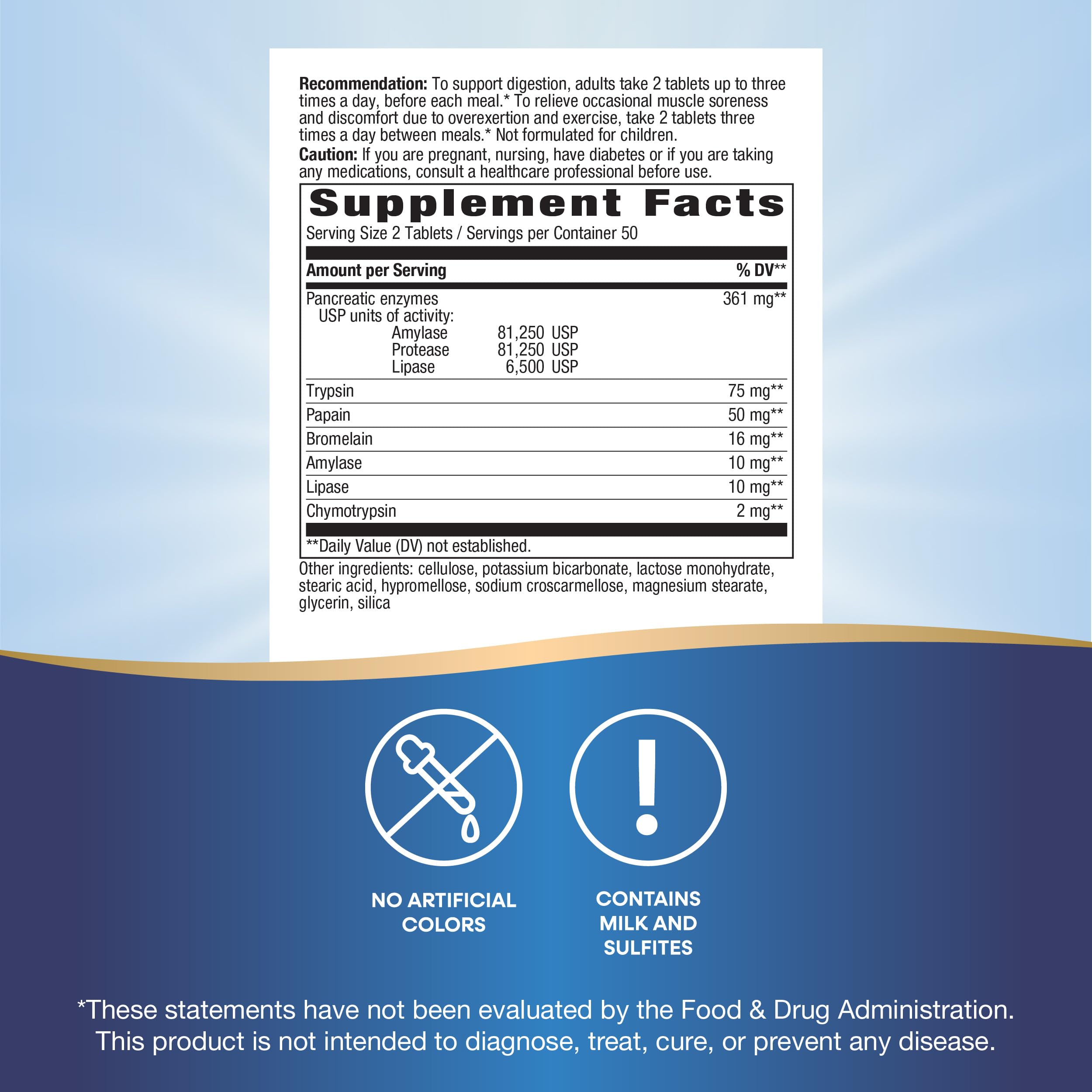 Nature's Way Mega-Zyme, Pancreatic & Systemic Enzymes*, Relieves Occasional Muscle Soreness Due to Overexertion and Exercise,* Digestive Support*, 100 Tablets (Packaging May Vary)