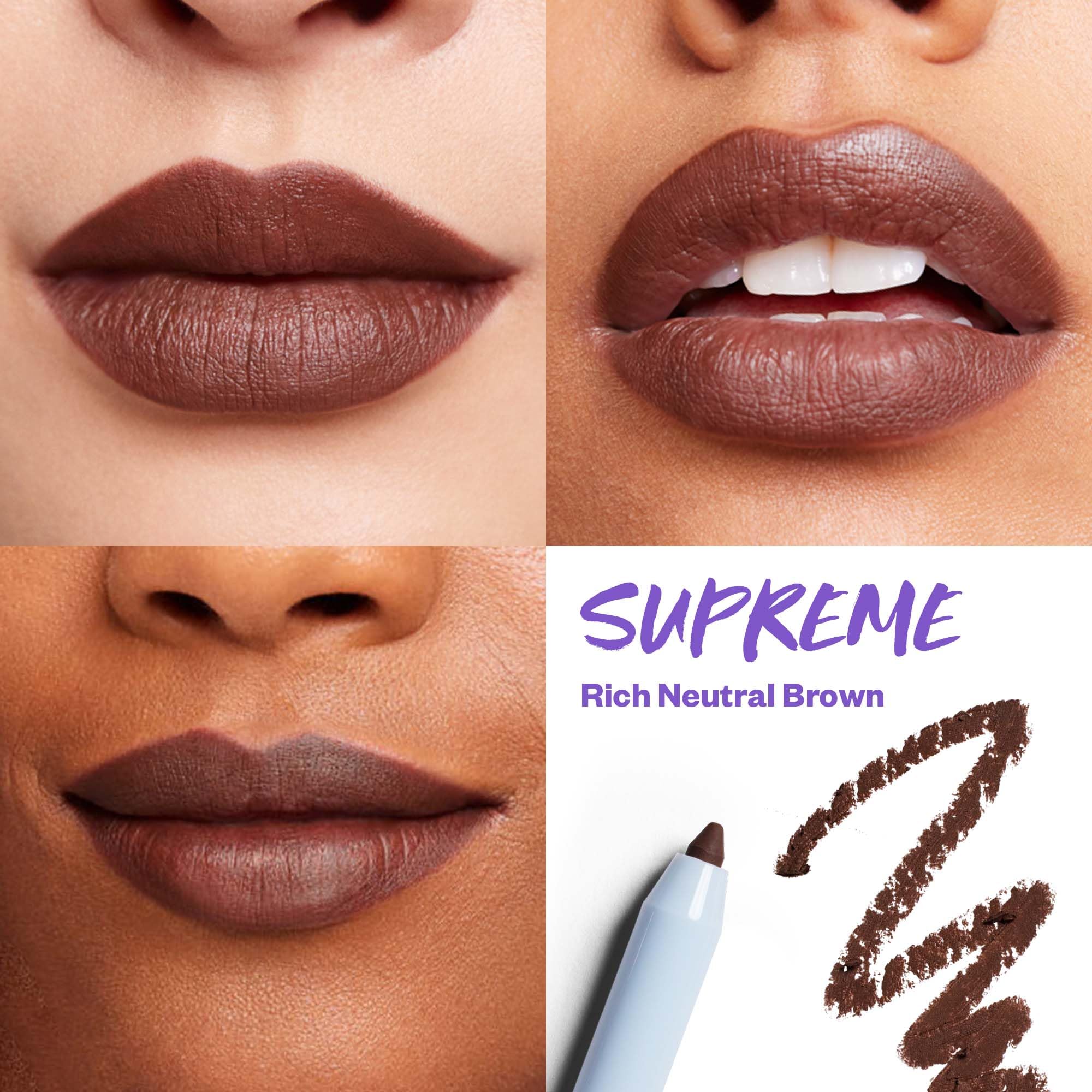 Kosas Hotliner Retractable Lip Liner Pencil with Built-In Brush & Sharpener - Easy Contouring, Hydrating, Long-Lasting - Pigmented Creamy Texture for Plumping Lips- Hyaluronic Acid & Konjac - Supreme