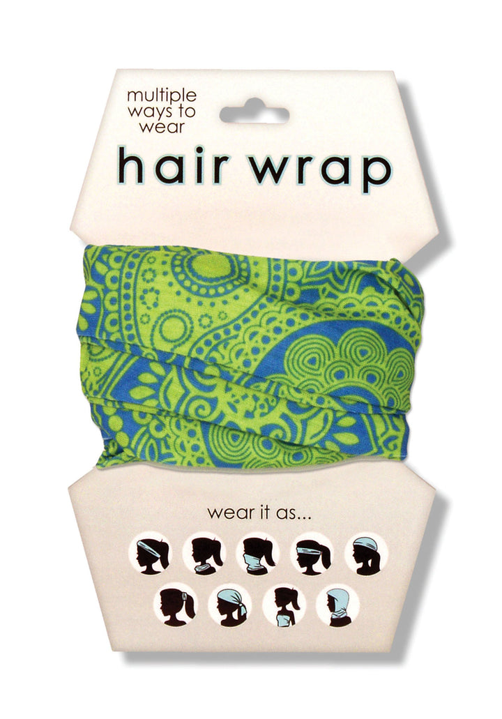 Spoontiques Paisley Hair Wrap, Blue/Green