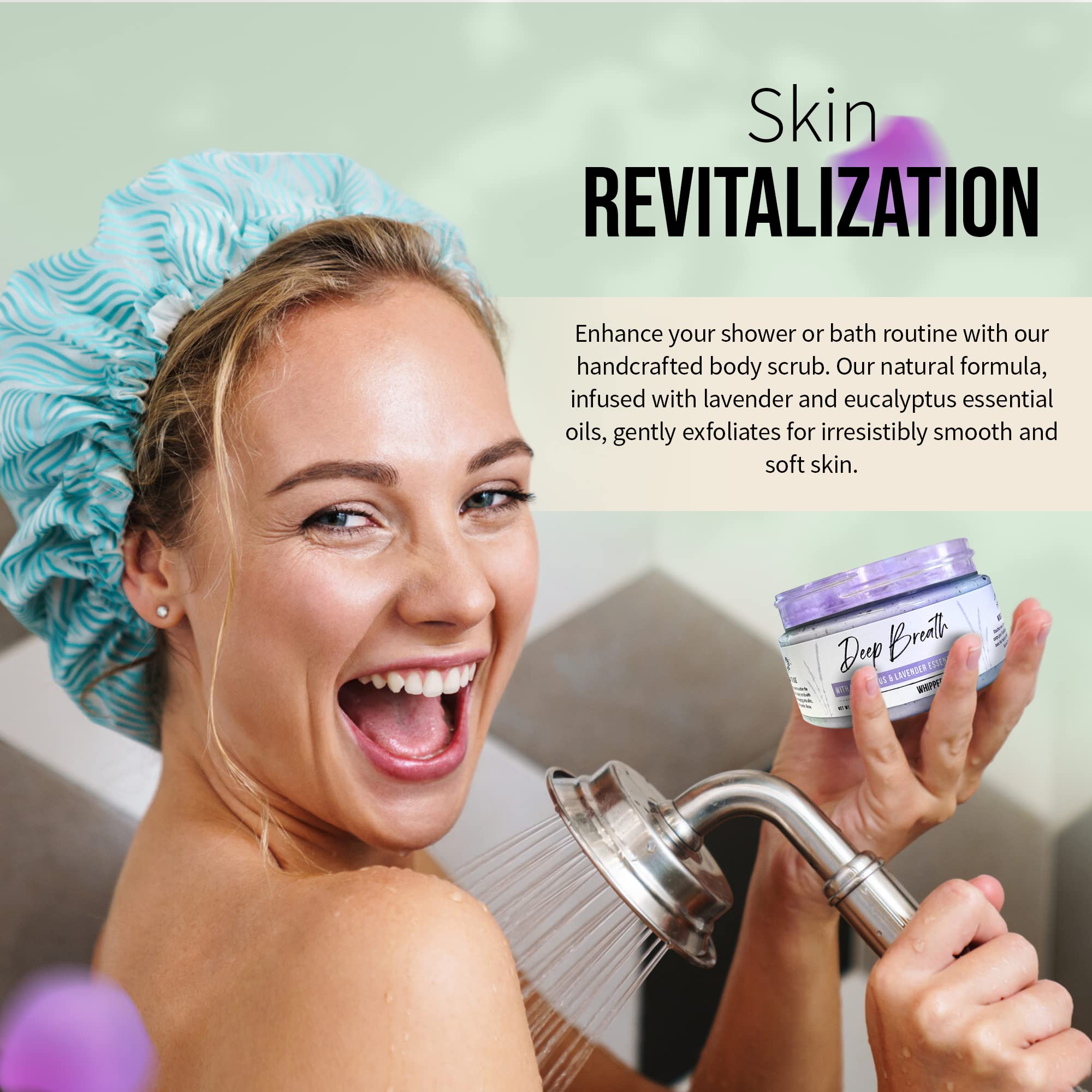 Naturally Vain Deep Breath Whipped Body Scrub, Body Wash, Body Scrub, Essential Oils, Lavender, Eucalyptus, Apricot, Exfoliant, Soft Skin, Moisturizing