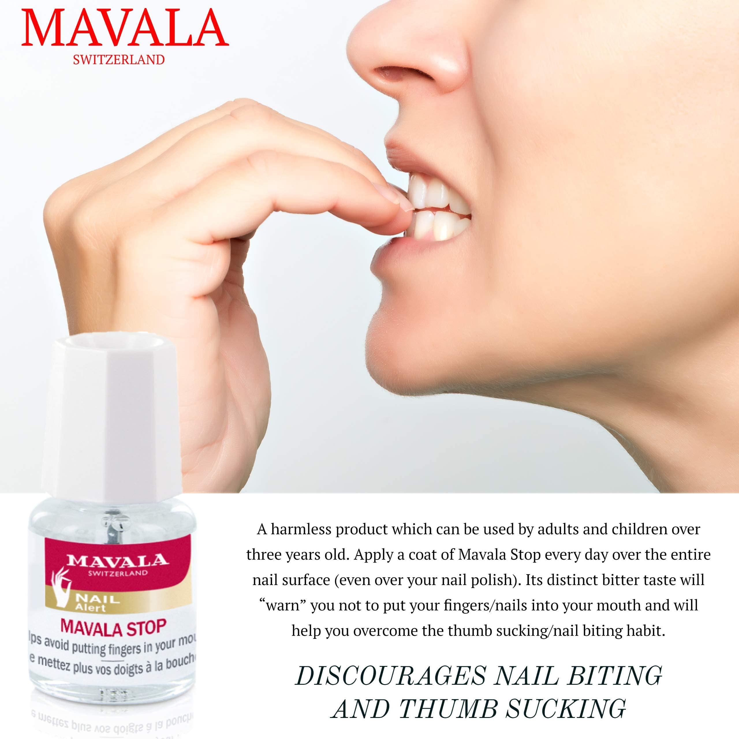 Mavala Stop Deterrent Nail Polish Treatment | Nail Care to Help Stop Putting Fingers In Your Mouth | Bitter Taste| Easy Application | For Ages 3+ | 0.17 oz