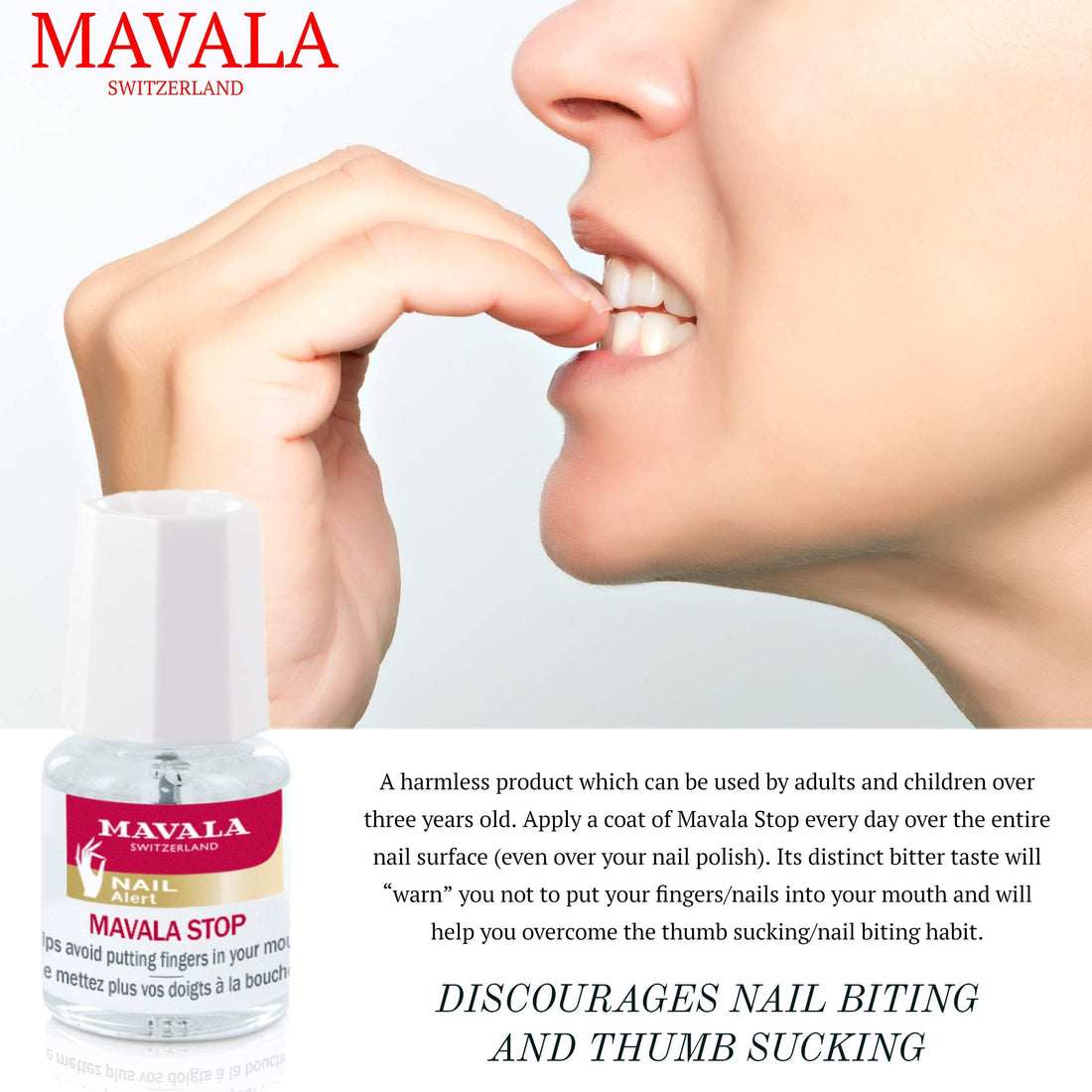 Mavala Stop Deterrent Nail Polish Treatment | Nail Care to Help Stop Putting Fingers In Your Mouth | Bitter Taste| Easy Application | For Ages 3+ | 0.17 oz