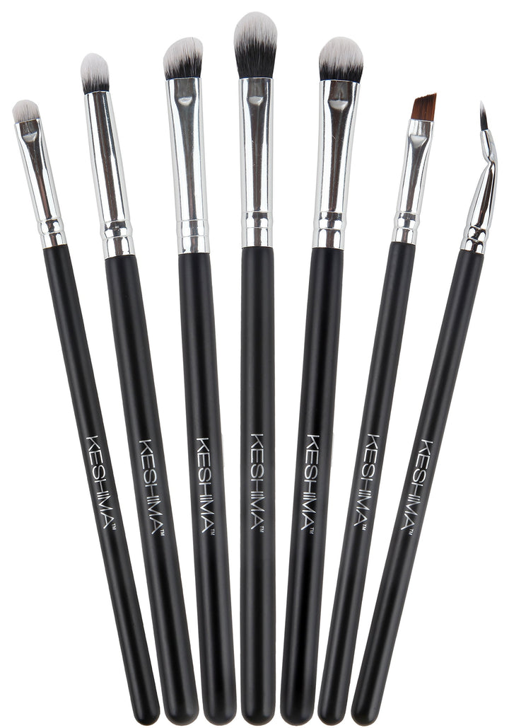 Professional Eye Makeup Brushes by Keshima, Set Includes Eyeshadow Brush, Eyeshadow Smudge Brush, Eye Shadow Blending Brush, Angled Crease Brush, Pencil Brush, Angled Eyeliner, Bent Eyeliner