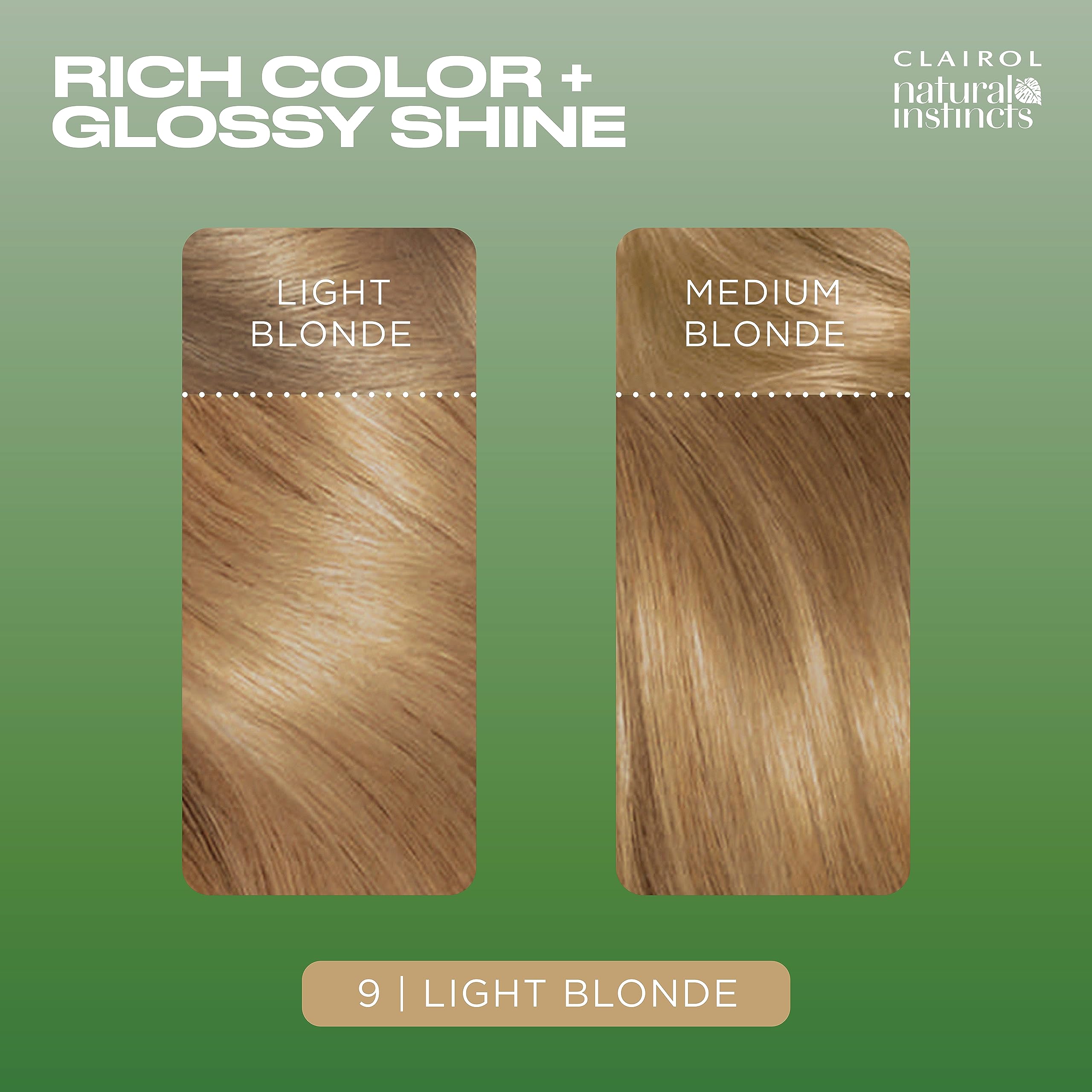 Clairol Natural Instincts Semi-Permanent, 9 Light Blonde, Sahara, 3 Count