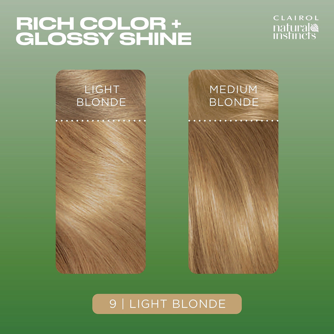 Clairol Natural Instincts Semi-Permanent, 9 Light Blonde, Sahara, 3 Count