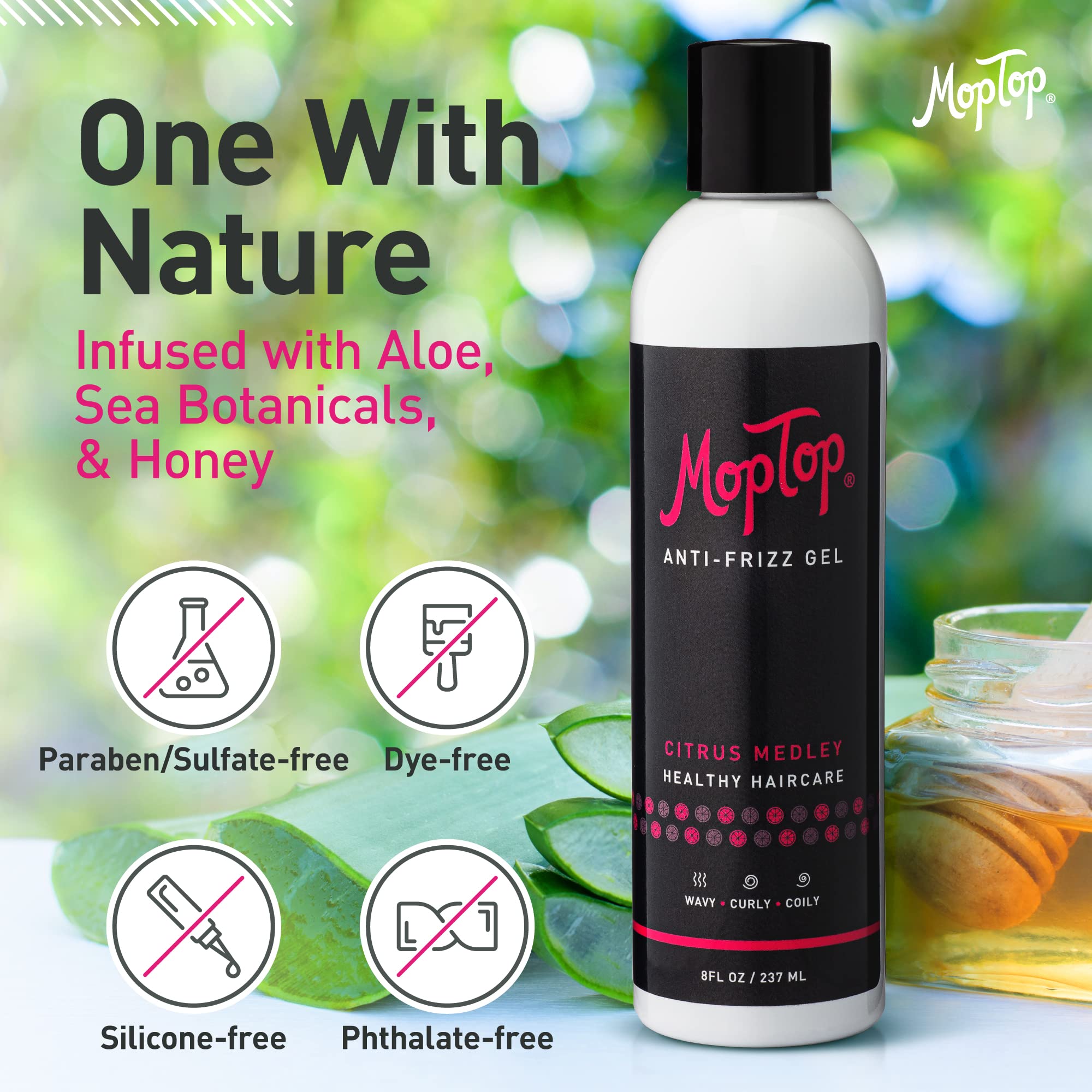 MopTop Anti-Frizz Medium Hold Gel 8oz