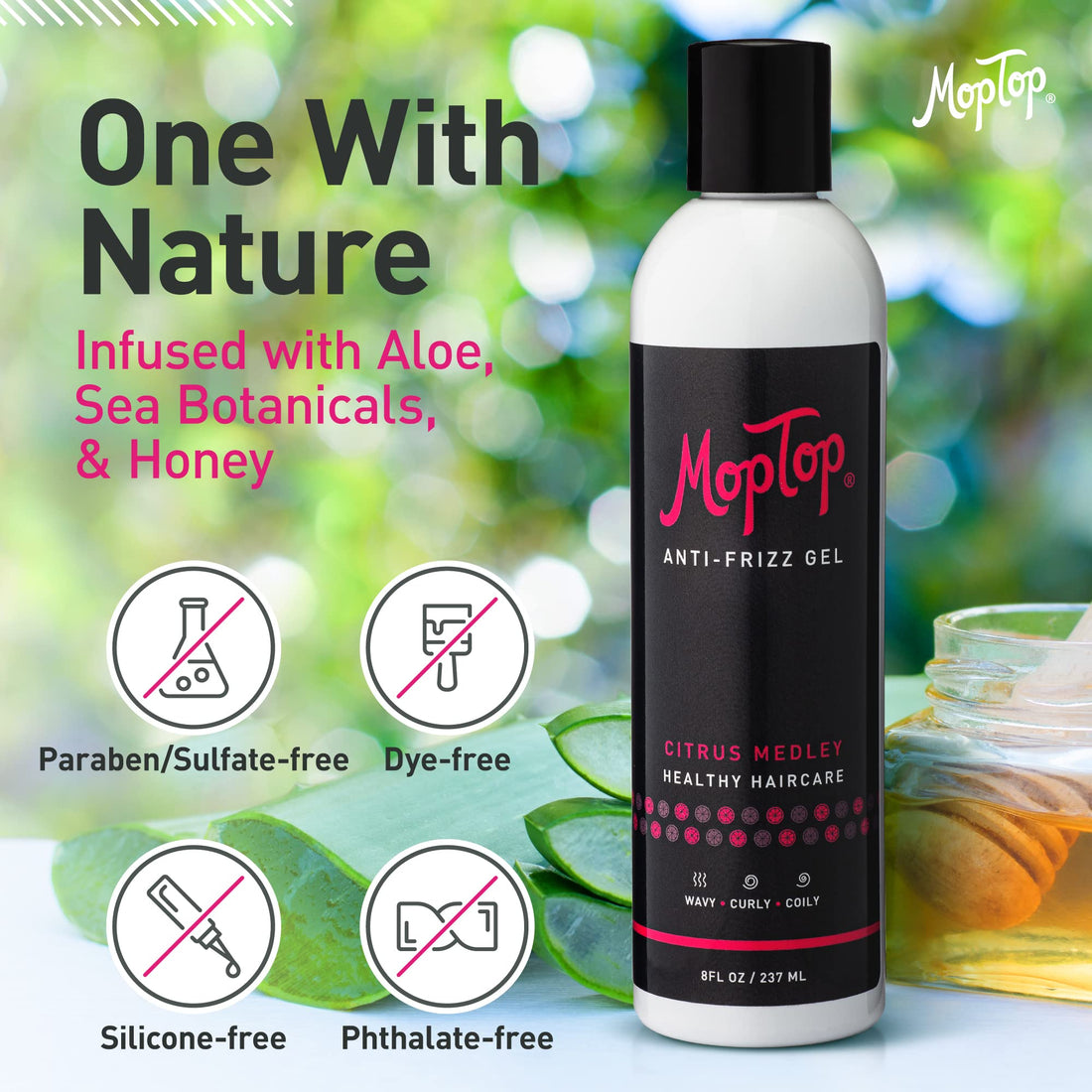 MopTop Anti-Frizz Medium Hold Gel 8oz