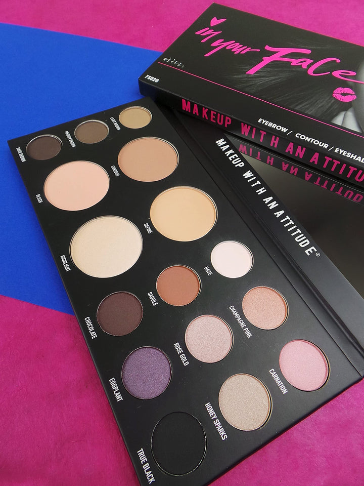 Rude Cosmetics In Your Face 3-In-1 Palette, Multicolor, 24 g