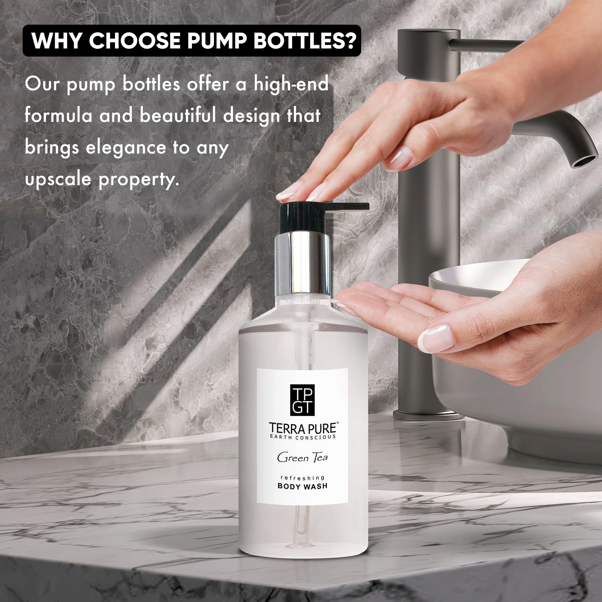 Terra Pure Hand and Body Wash, Retail Amenities, 10.14 oz (Single)