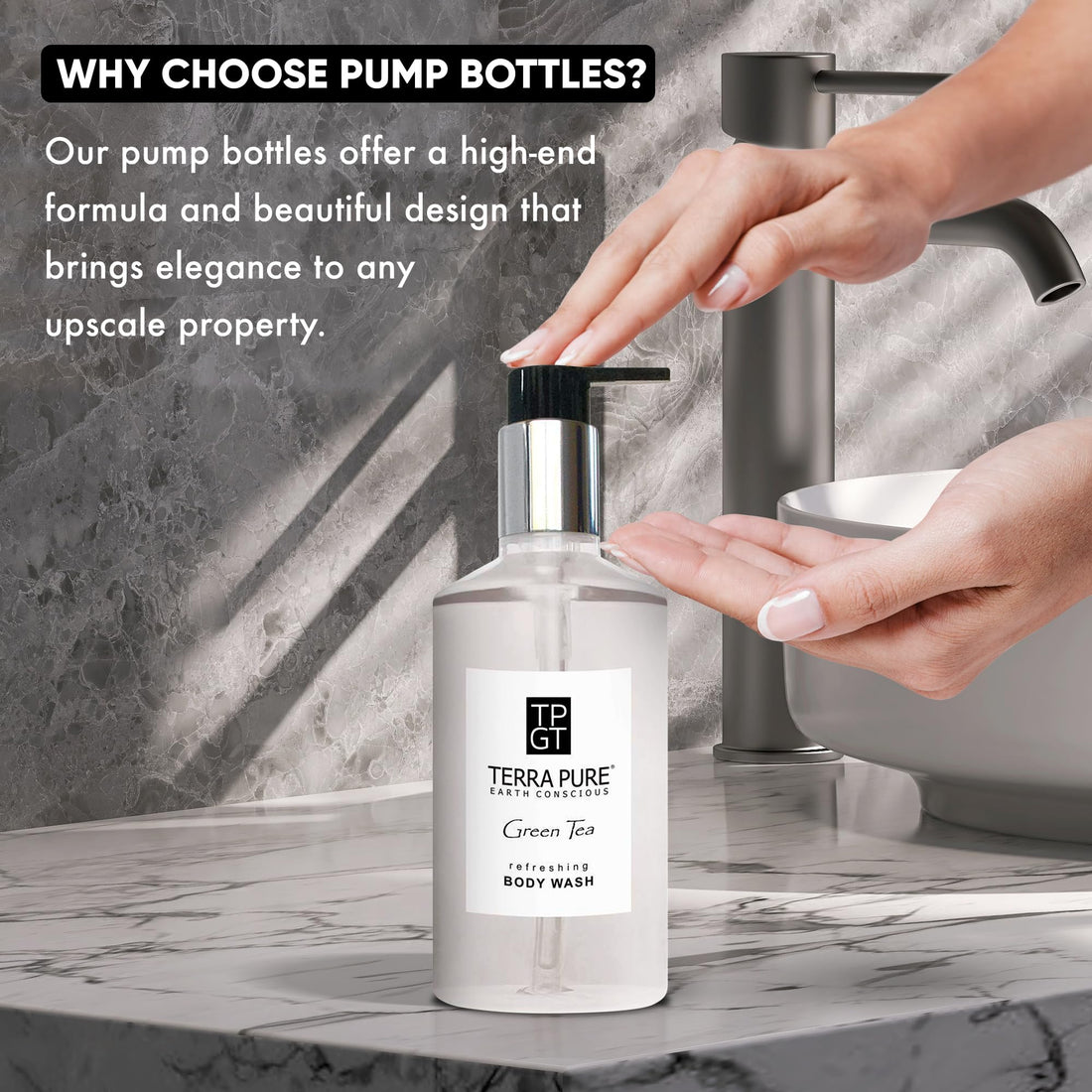 Terra Pure Hand and Body Wash, Retail Amenities, 10.14 oz (Single)