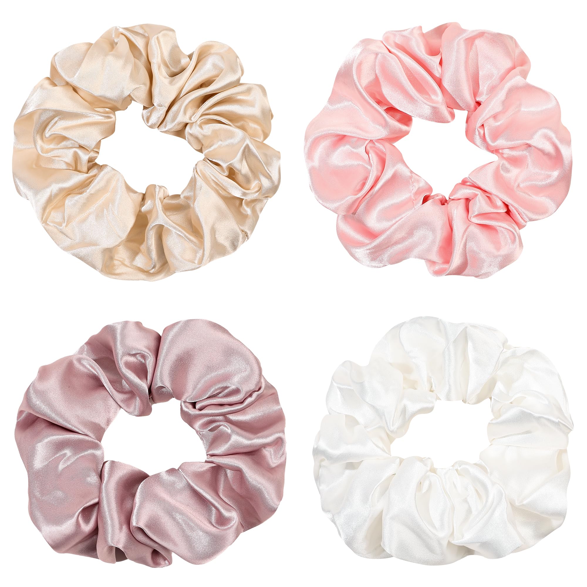 Scrunchies Women Hair Ties - Big Silk Satin Scrunchy Hair Bands Elastic Hair Accessories Soft Large Scrunchies For Vsco Girl Women