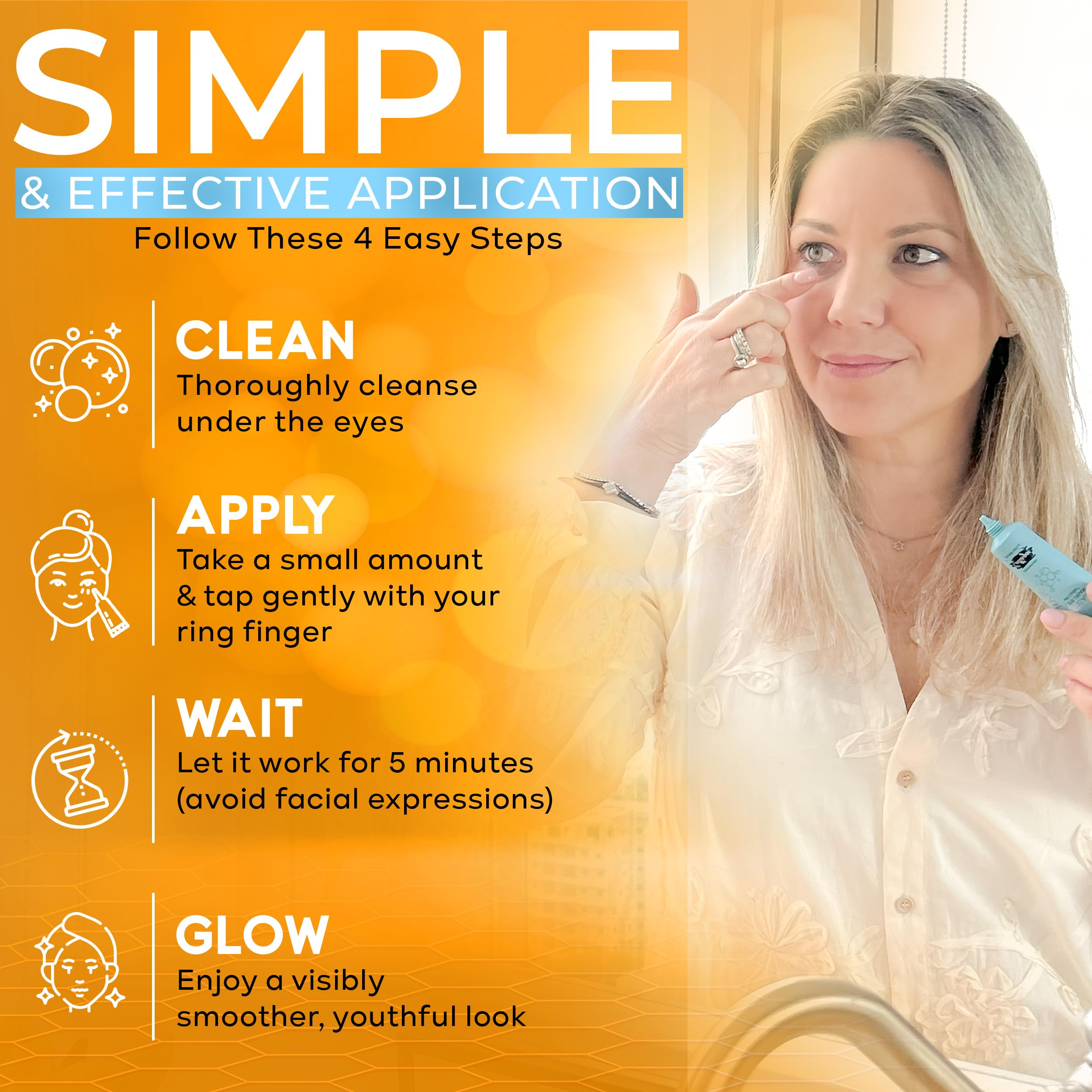 SEAMANTIKA Collagen Under Eye Cream for Puffiness and Bags 0.8 Fl Oz - Under Eye Firming Cream Tightening Lifting Sagging Skin, Anti-Aging, Puffiness & Wrinkle Reducer in 5-7 Minutes, Fragrance-Free