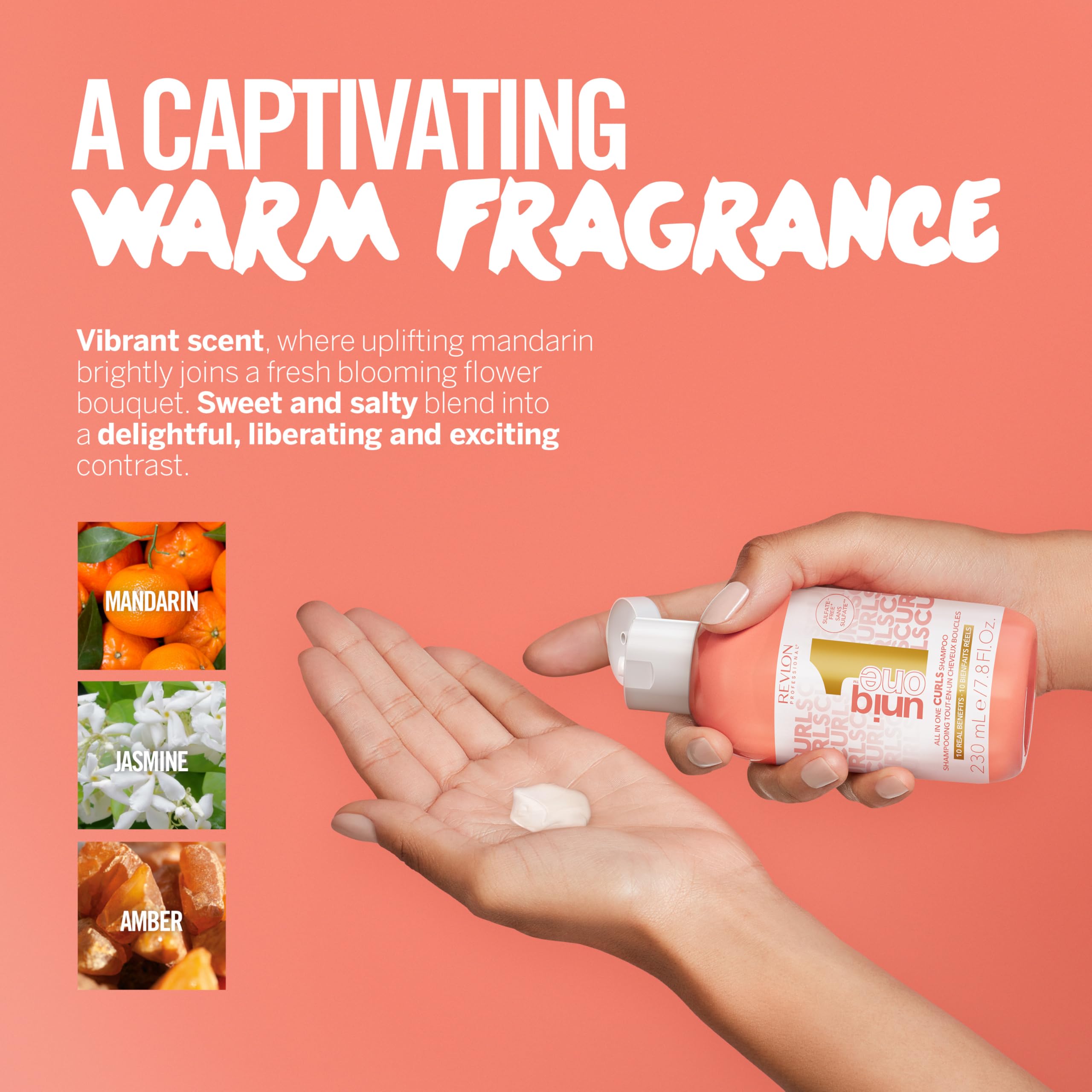 REVLON PROFESSIONAL UniqOne - Vegan Sulfate-Free Shampoo for Curly, Wavy, and Coily Hair with 10 Benefits – 7.7 fl oz