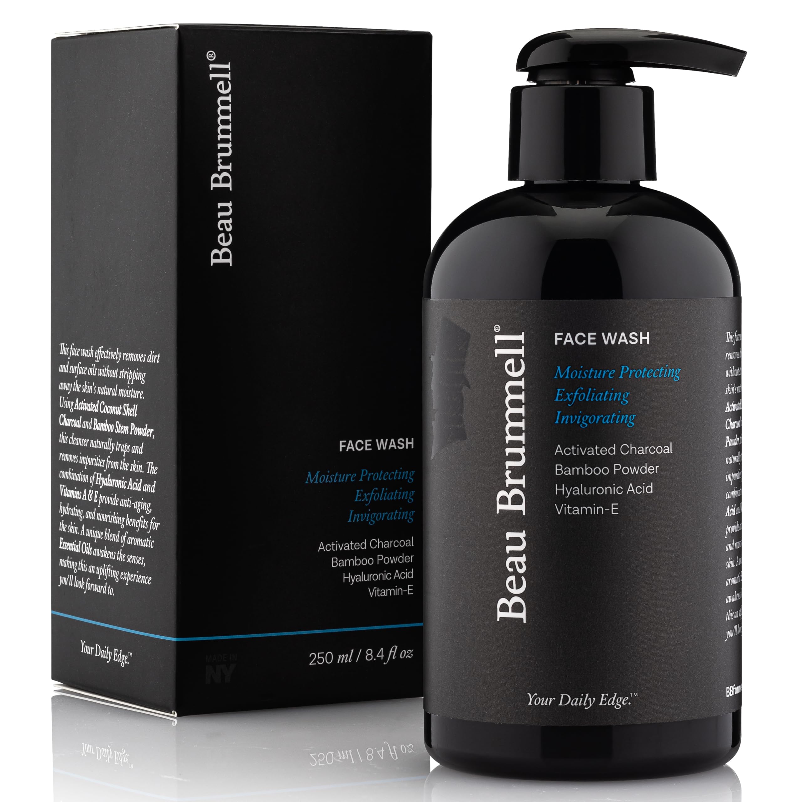 The Gentlemen's Face Wash by Beau Brummell for Men | An Activated Charcoal Daily Facial Cleanser | Expertly Formulated Men's Skin Care - 8 fl. oz. by Beau Brummell