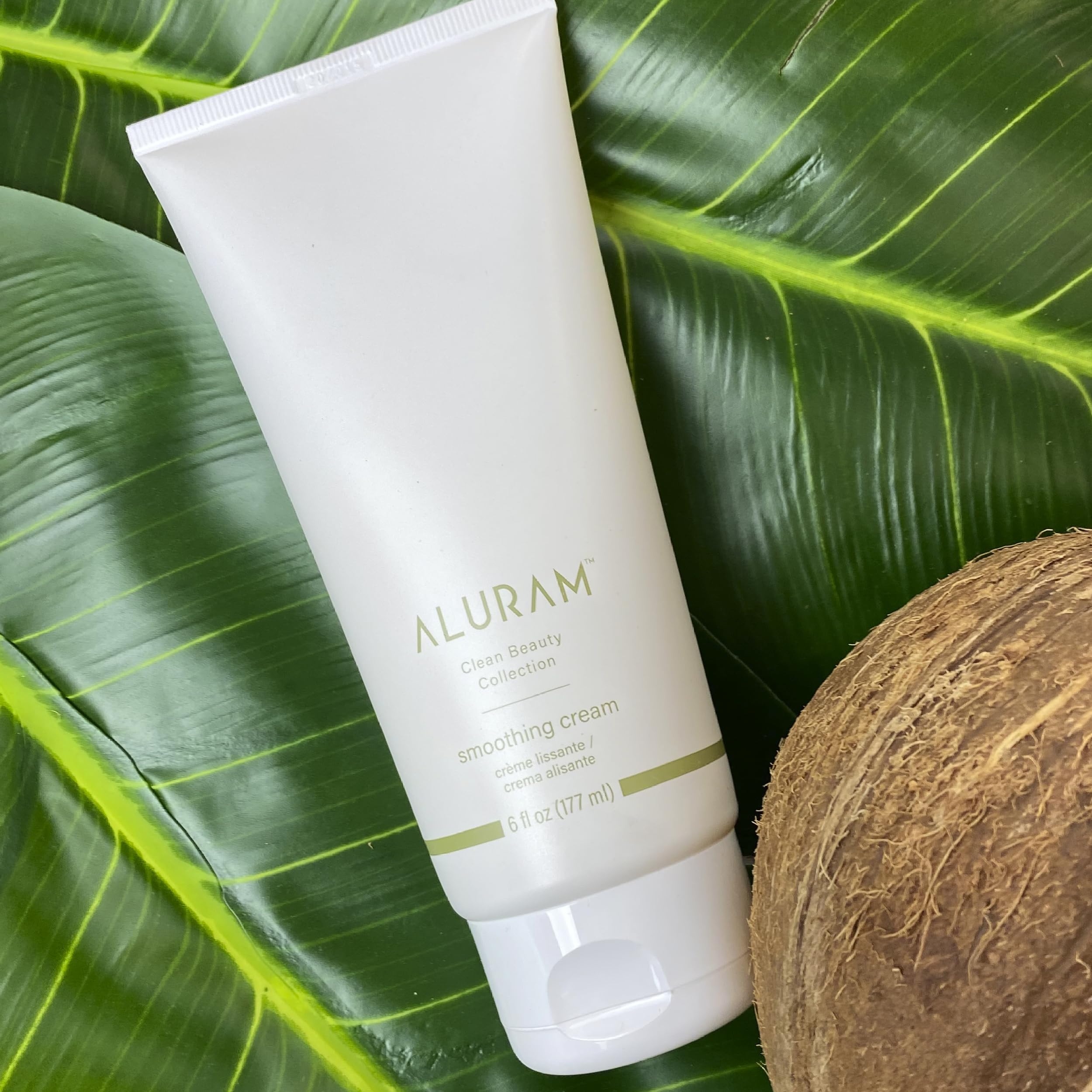 Aluram Smoothing Cream | For Blow Drying & Curling (6 Fl Oz) Infused With Marula & Jojoba Oils| Clean Beauty - Sulfate & Paraben Free