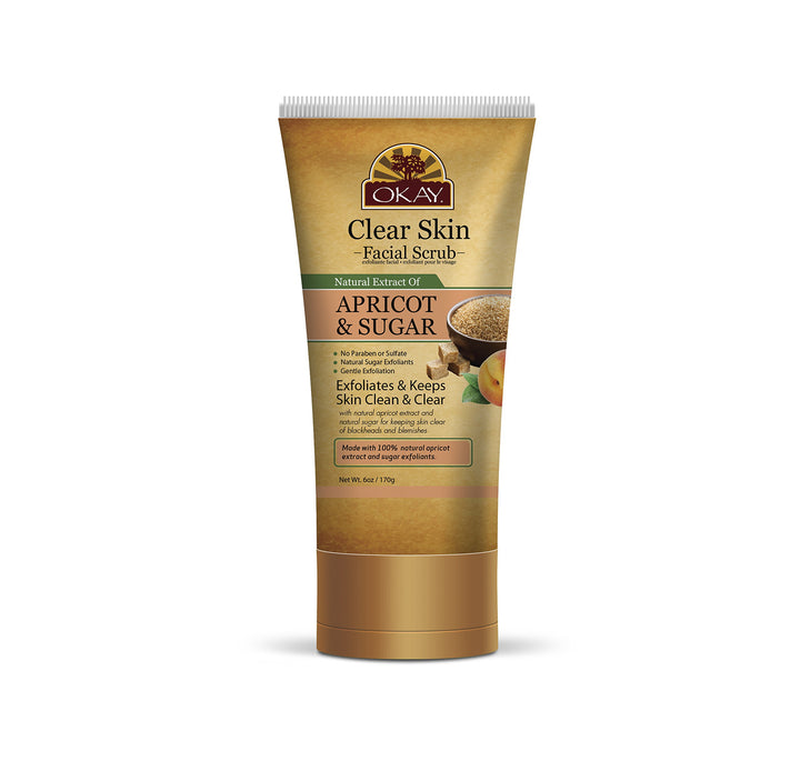 Okay Pure Naturals Apricot & Sugar Facial Scrub 170gr, 6 Ounce