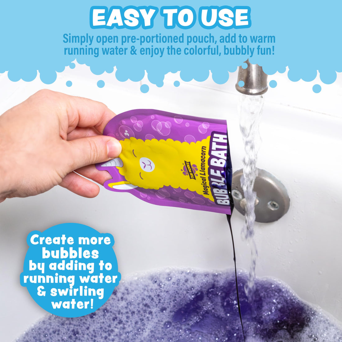 Tub Works® Magical Kids Bubble Bath, Variety 12 Pack | Creates Colorful Bath Water & Tons of Foam Bath Bubbles | Nontoxic | Character-Themed Bubble Bath for Kids Bath | Pink, Purple & Teal Bath Colors