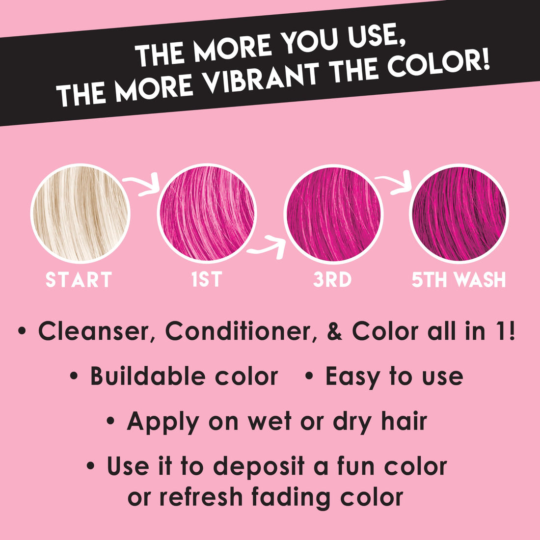 Color Lux Color Cleansing Conditioner, Magenta, 3-in-1 Color Depositing Formula, Vegan, Sulfate-Free, Paraben-Free, 8.25 oz