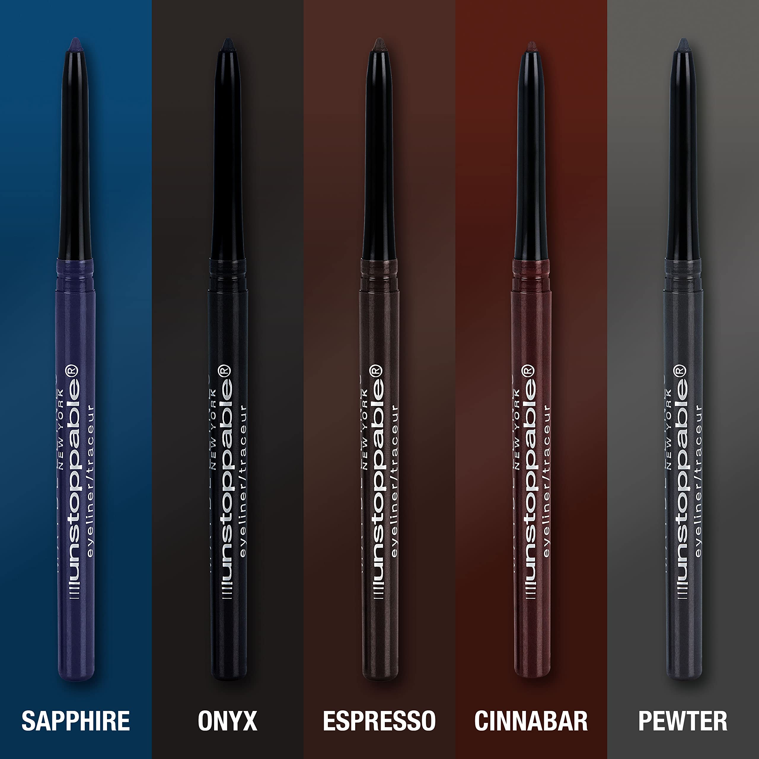 Maybelline Unstoppable Waterproof Mechanical Brown Eyeliner Pencil, Easy to Apply, Smooth Glide, Up to 24 Hour Wear, Cinnabar