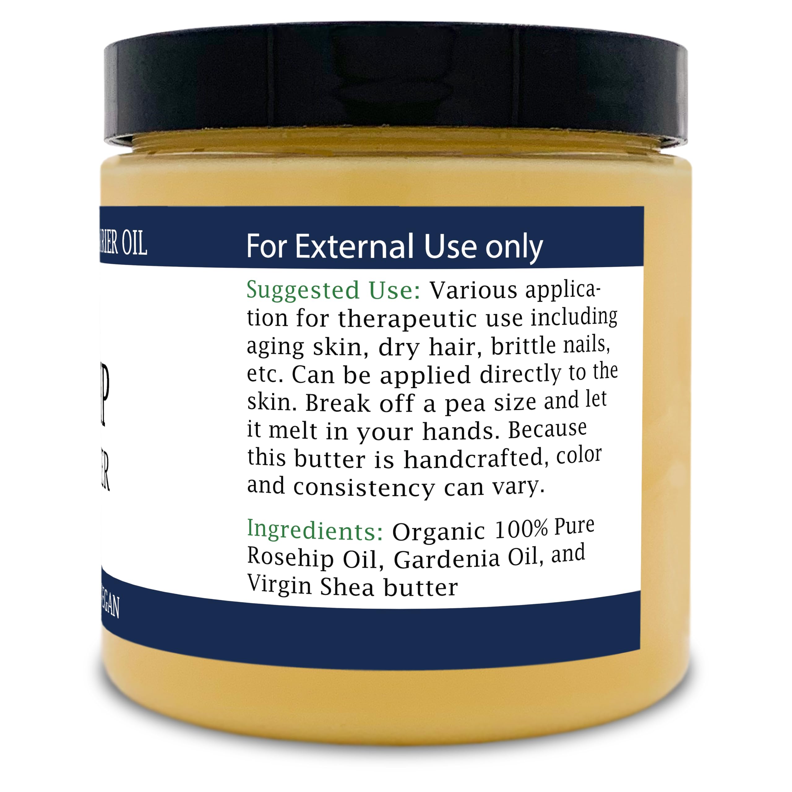 Zatural Organic Seed ROSEHIP BUTTER w/ Virgin Shea (8 oz)- Pure Vitamin C for the Face, Hair & Body | Soothe, Heal | Safe for all ages (8 oz)