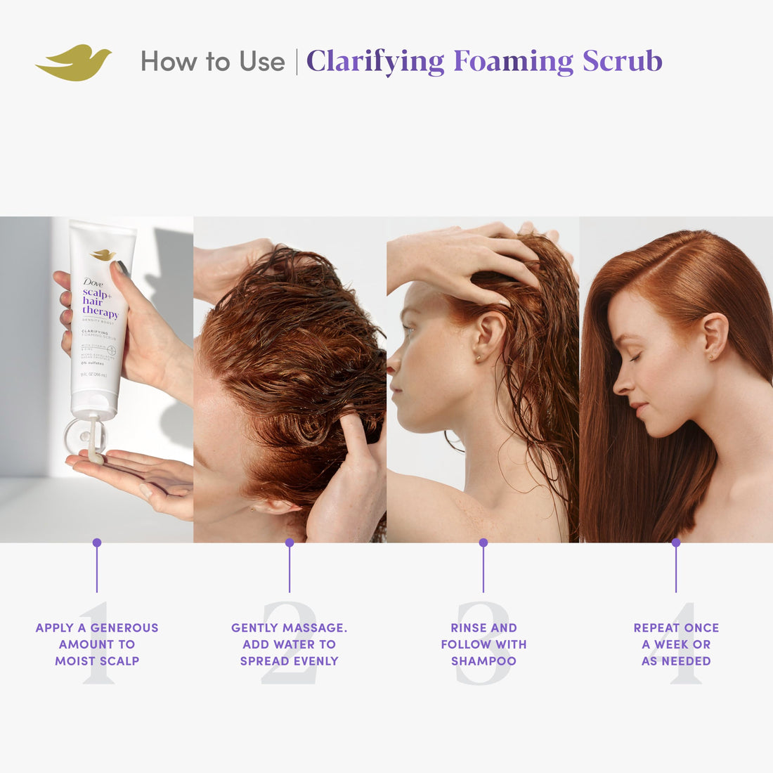 Dove Density Boost Clarifying Foaming Scrub Scalp + Hair Therapy for gentle scalp exfoliation, with Vitamin B3, Zinc and 0% sulfates, 9 oz