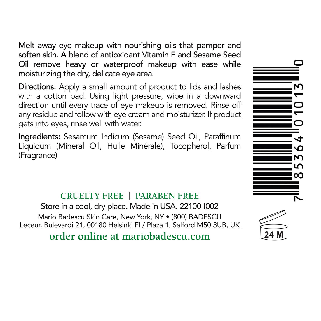 Mario Badescu Carnation Eye Make-Up Remover Oil