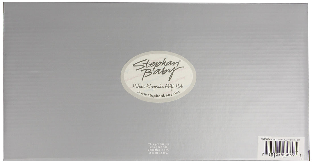 Stephan Baby Satin-Lined Rosewood Keepsake Box with Silver Plated Birth Certificate Holder, First Tooth and First Curl Boxes