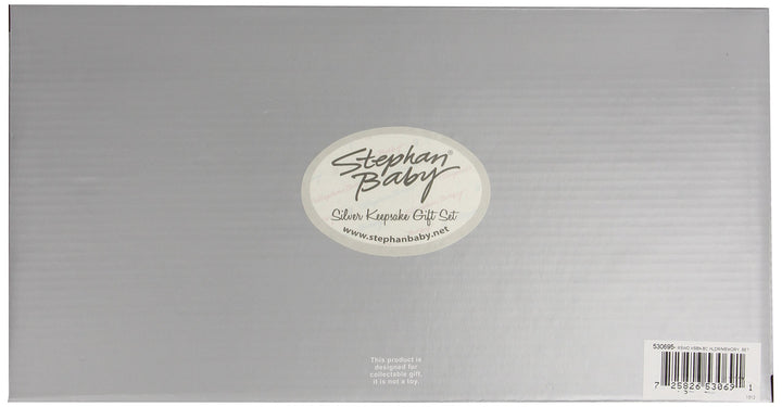 Stephan Baby Satin-Lined Rosewood Keepsake Box with Silver Plated Birth Certificate Holder, First Tooth and First Curl Boxes