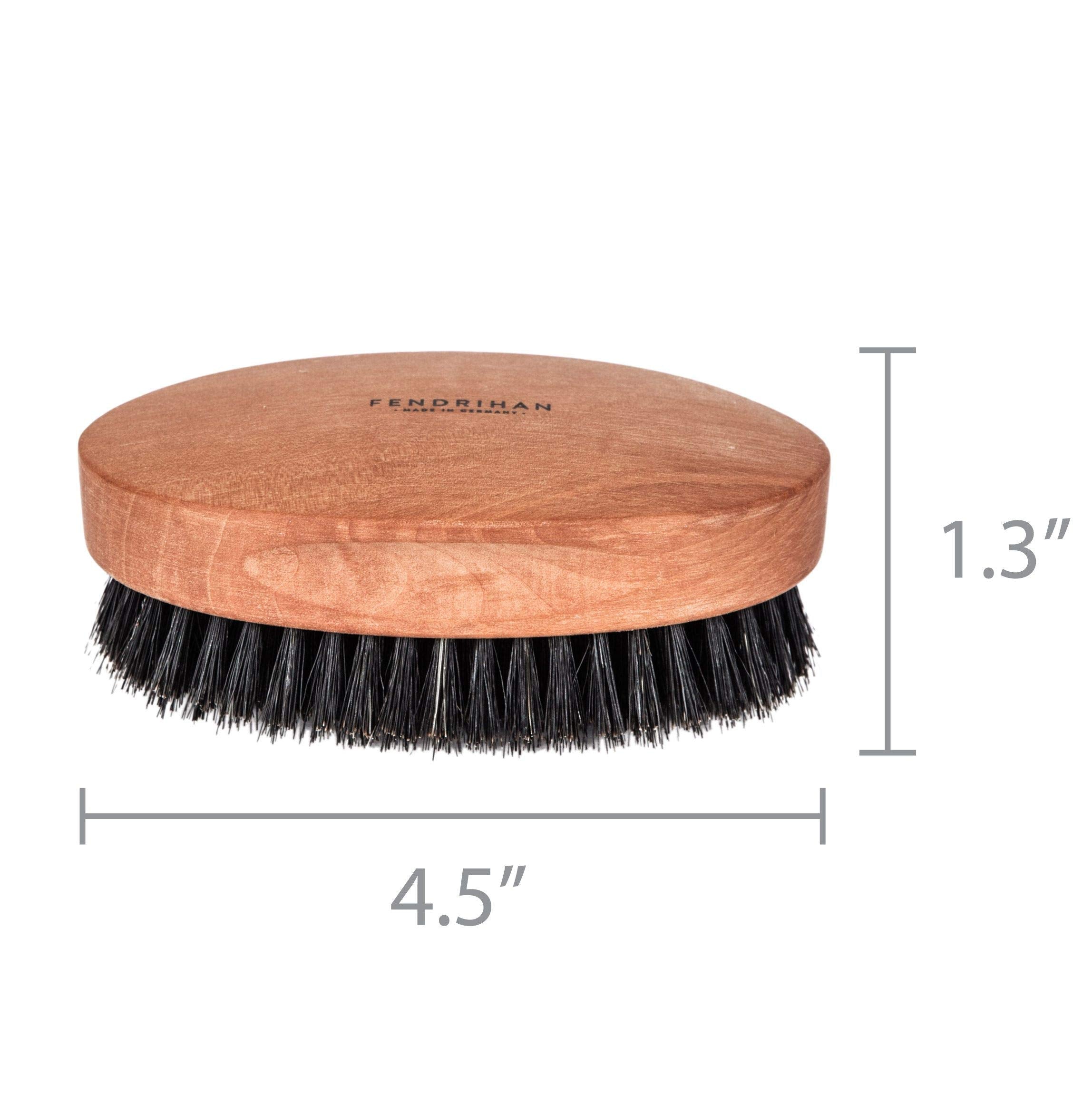 Fendrihan Genuine Boar Bristle and Pear Wood Military Hair Brush, Made in Germany MEDIUM-STIFF BRISTLE