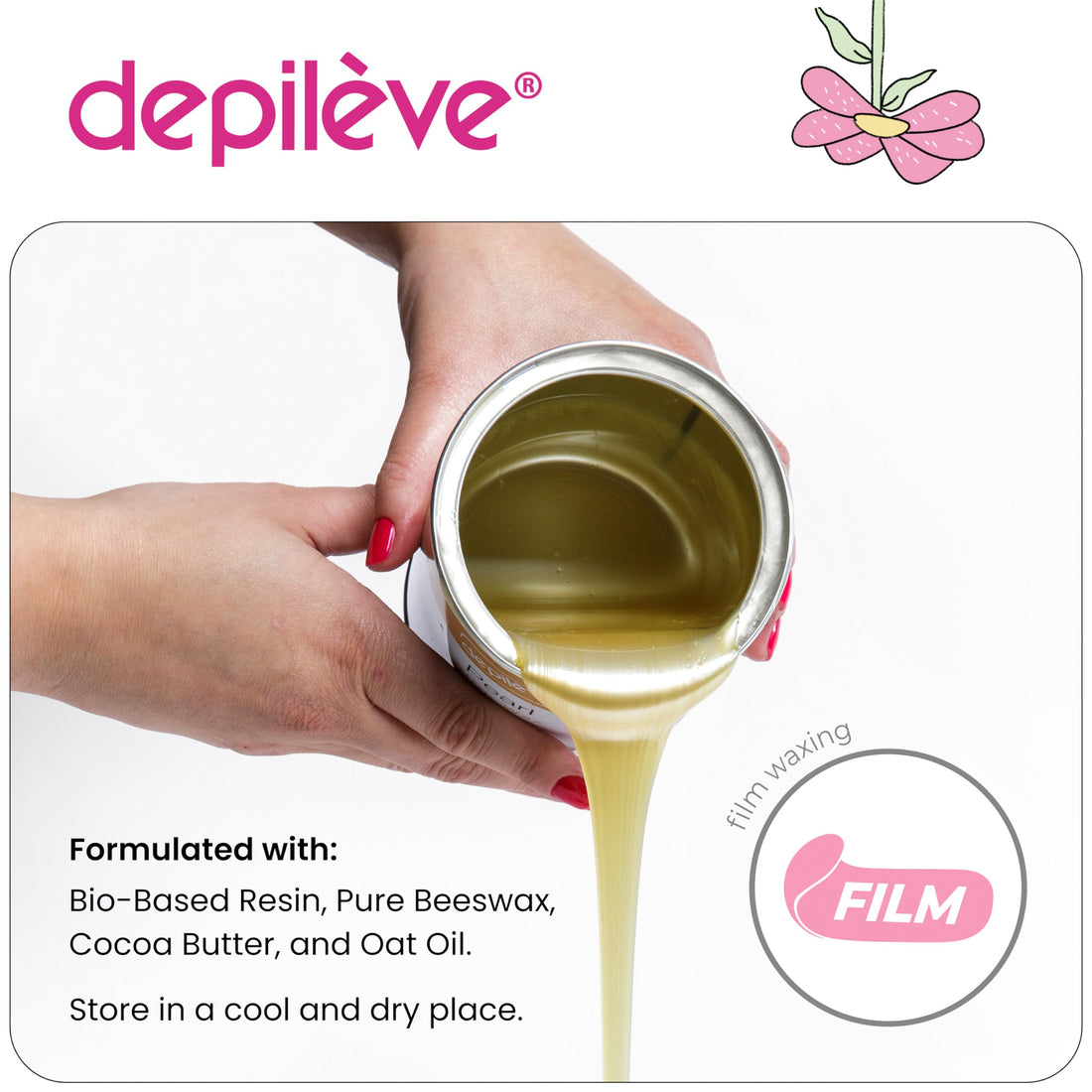 Depileve Hair Removal Wax - Intimate Extra Film Wax for Brazilian and Hollywood Wax - Moisturizing and Soothing for Delicate, Sensitive Skin - 14 oz